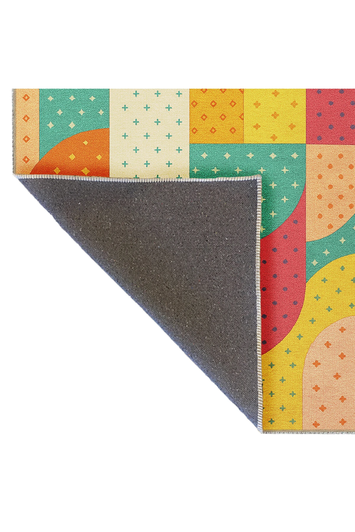 MOSSO Çok Renkli Şekilsel Temalı Geleneksel Motif Etnik Desenli Vintage Dekoratif Halı mosso410