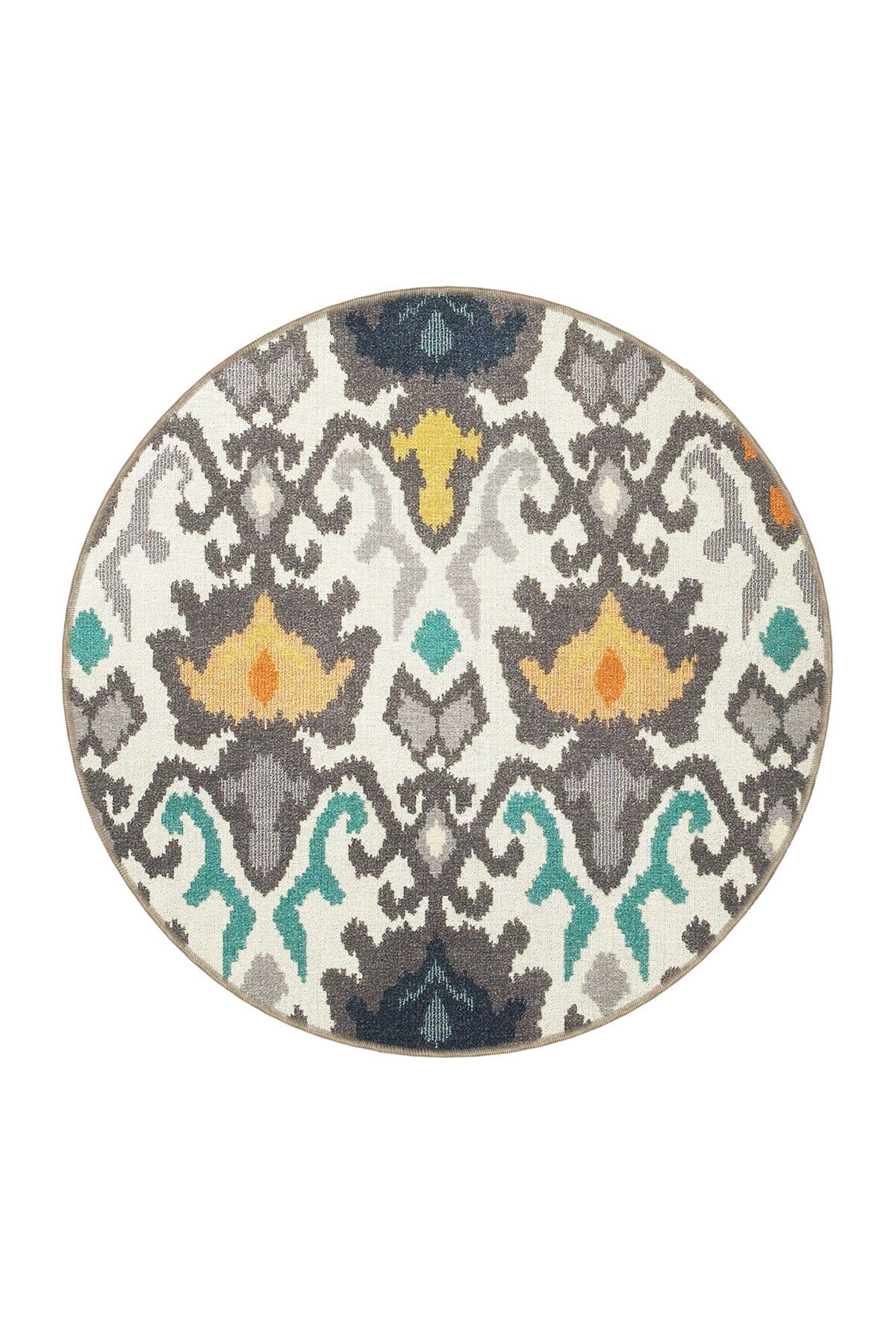 Gri Mavi Temalı Çok Renkli Geleneksel Motif Desenli Vintage Dekoratif Halı 3403