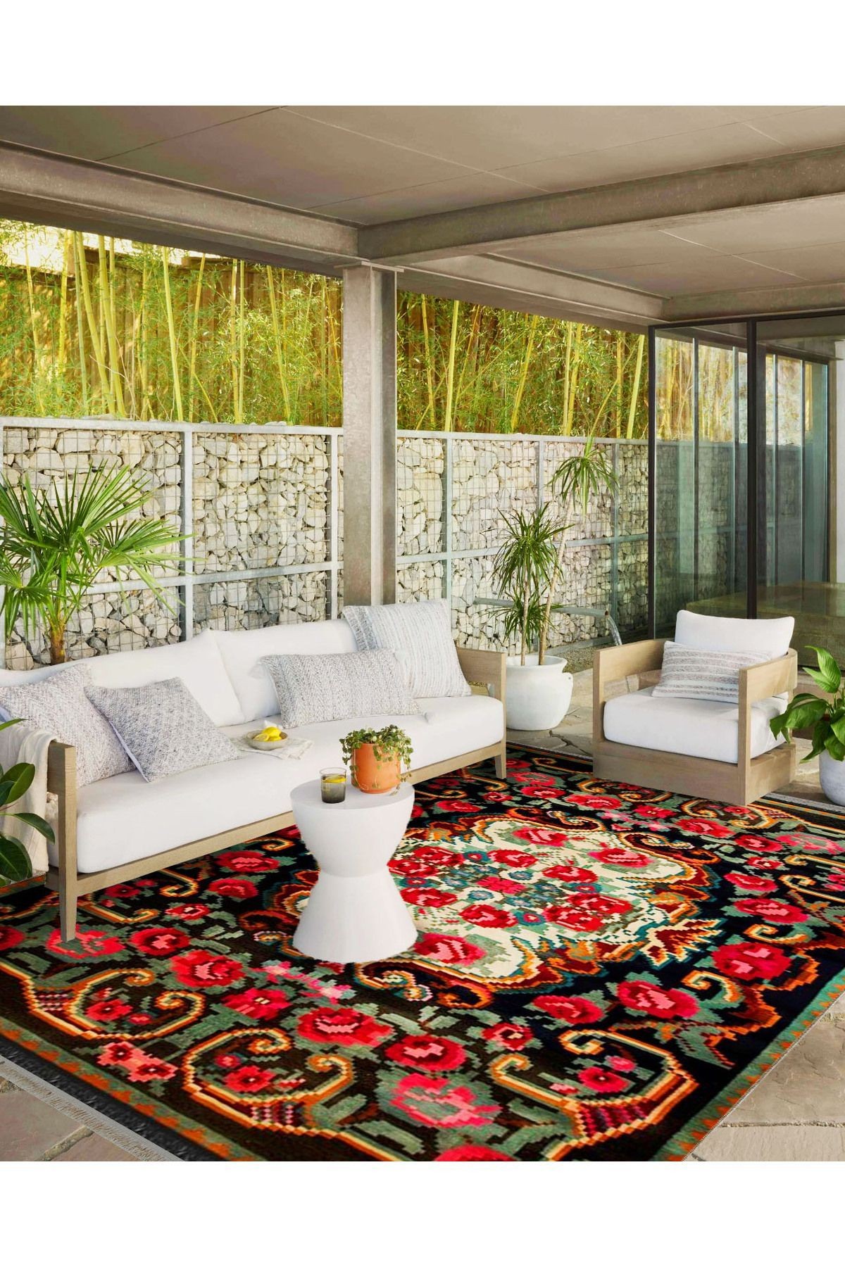 Alya Koleksiyonu Kırmızı Güller Desenli Dokuma Taban Modern Dekoratif Halı alya13