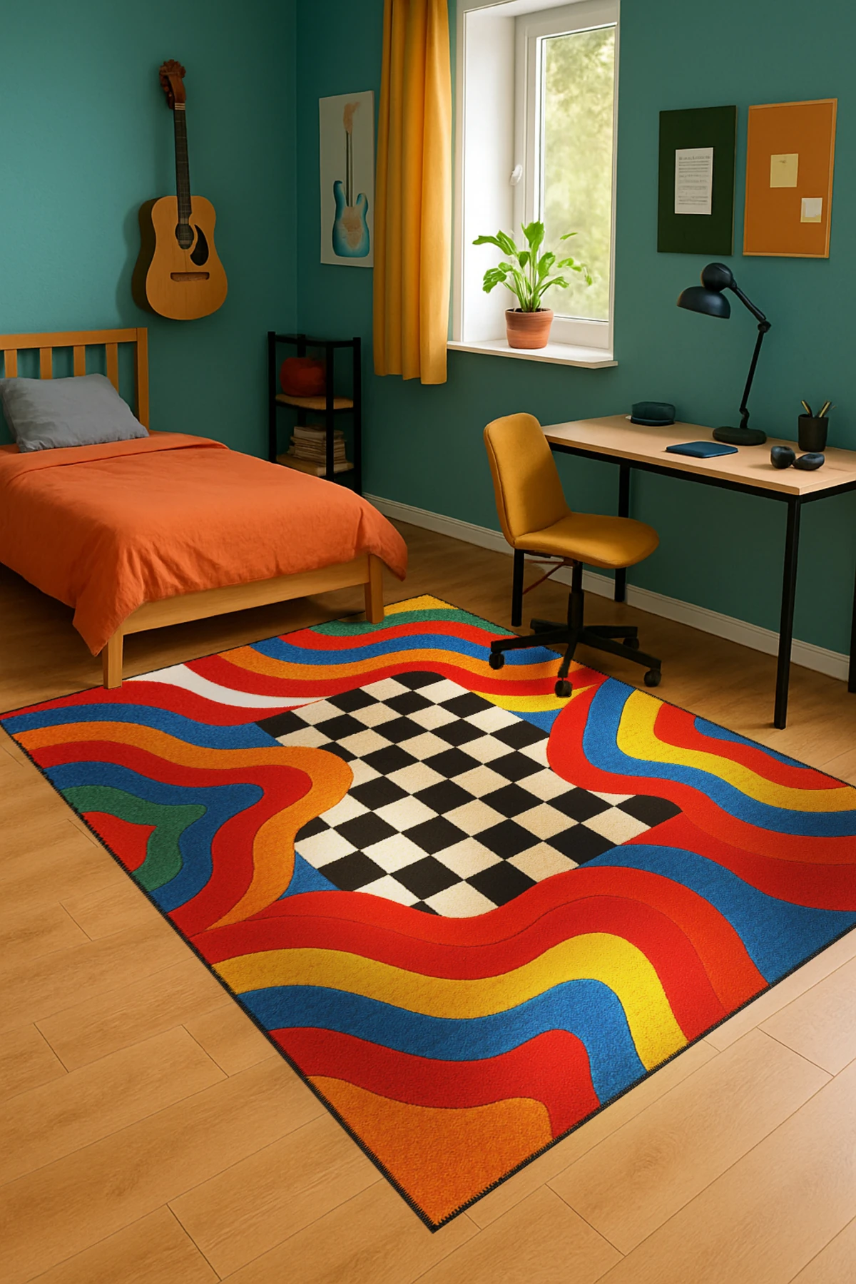 MOSSO Çiçek Motifli Desen Dokuma Taban Vintage Dekoratif Halımosso913