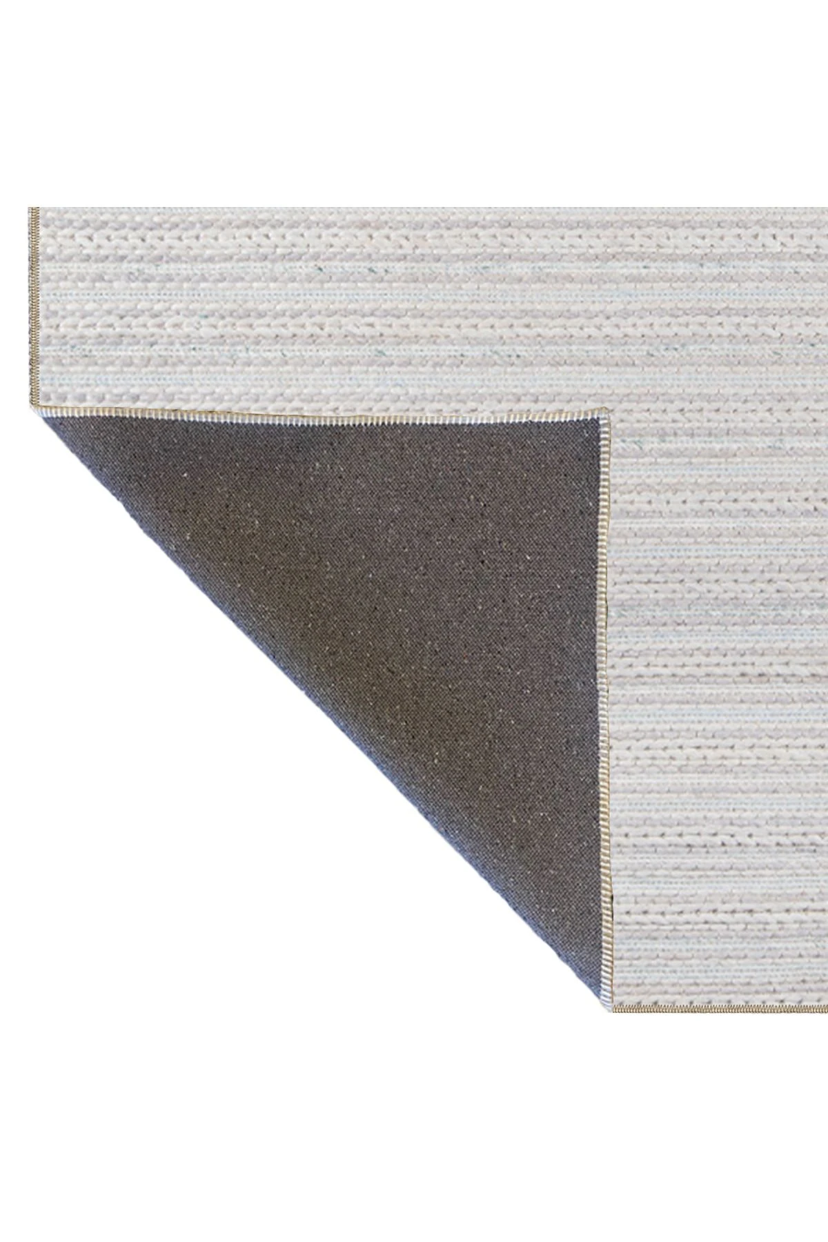 Krem Gri Geometrik Noktalı Çizgili Dekoratif Halı ve Yıkanabilir Halı miravip9622