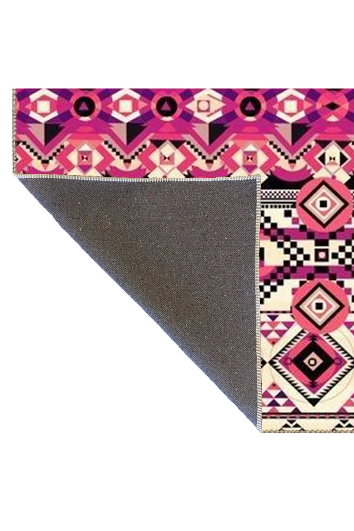 Pembe Temalı Geleneksel Motif Etnik Desenli Vintage Dekoratif Halı 4660