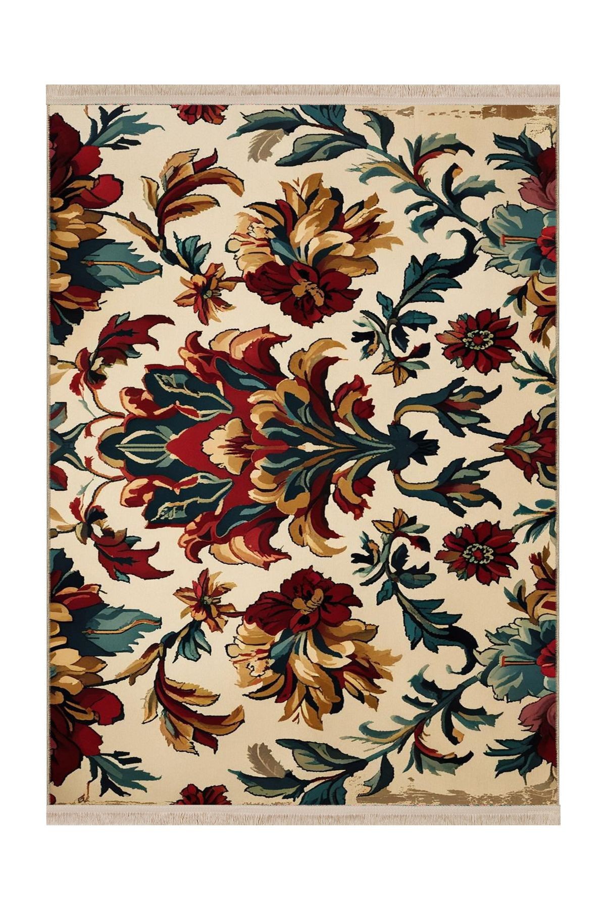 MOSSO Çok Renkli Floral Desenli Dokuma Taban Modern Dekoratif Halı mosso11
