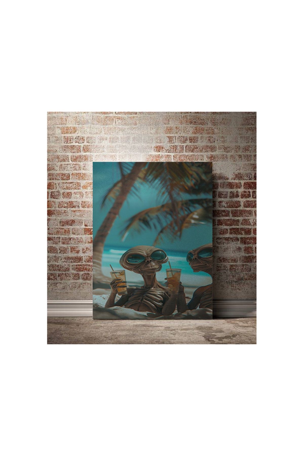 Kanvas Tablo Uzaylı Desenli Temalı Tablo