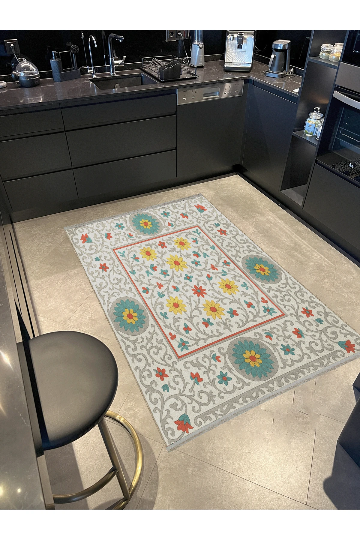 MOSSO Çok Renkli Geleneksel Temalı Desen Dokuma Taban Modern Dekoratif Halı mosso295