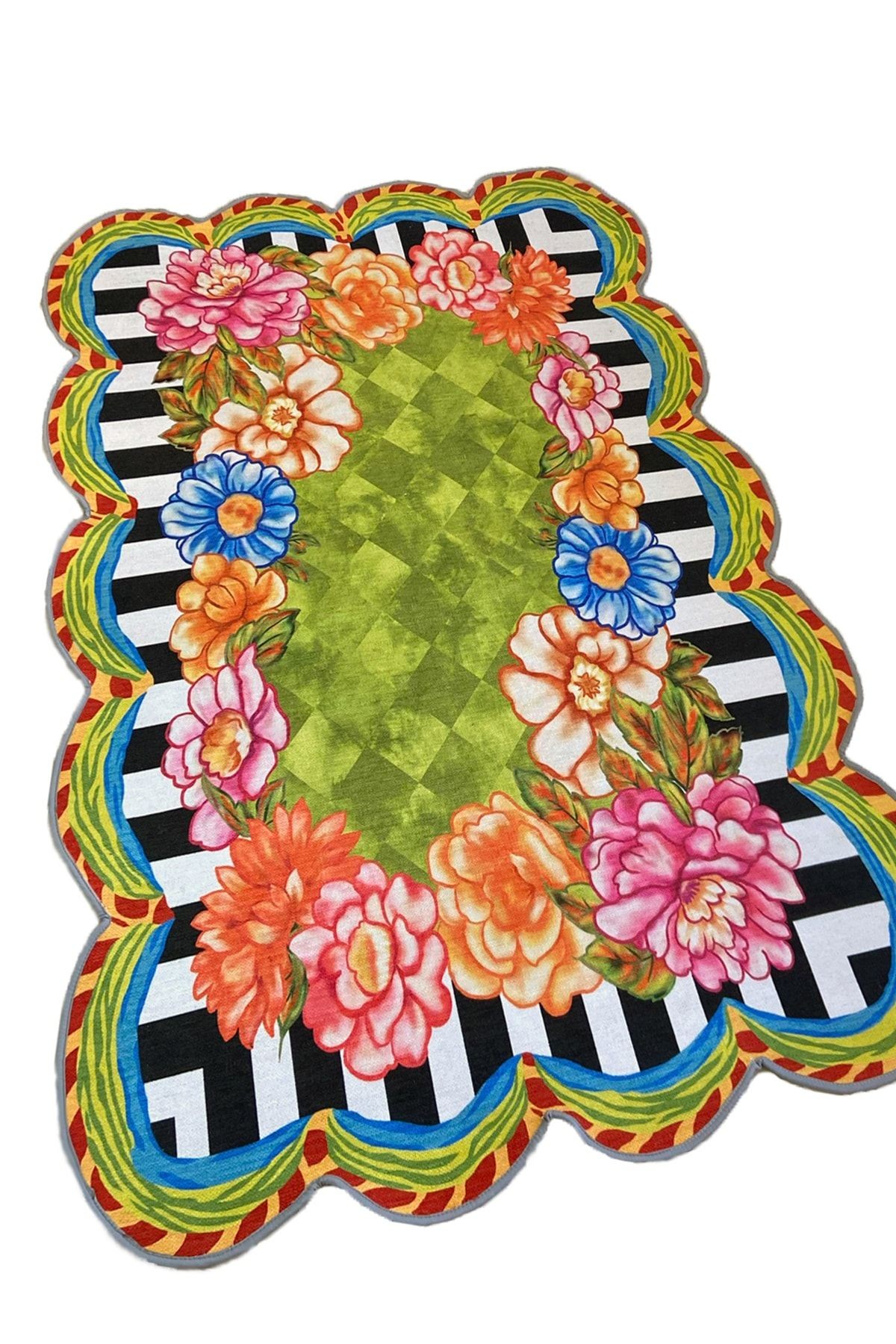 Mira Floret Green 1500 Çiçek Desenli Halı