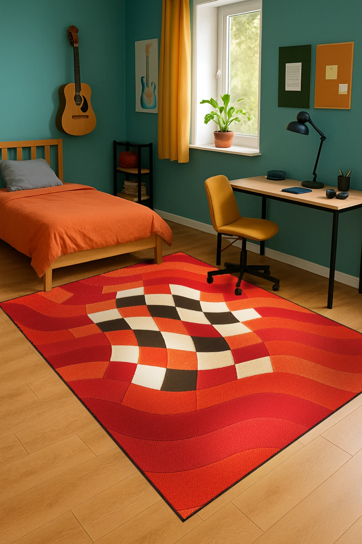 MOSSO Çiçek Motifli Desen Dokuma Taban Vintage Dekoratif Halımosso917