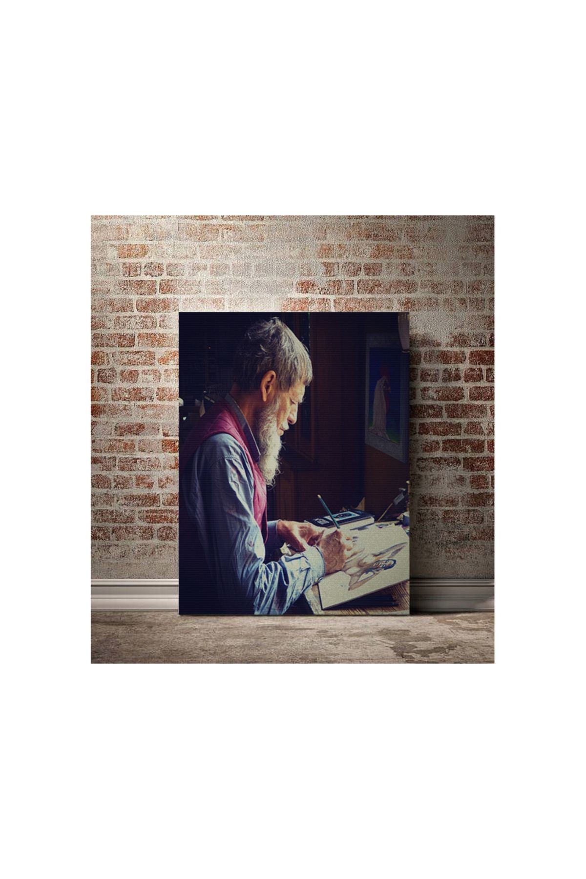 Kanvas Tablo Ressam Adam Desenli Modern Tablo