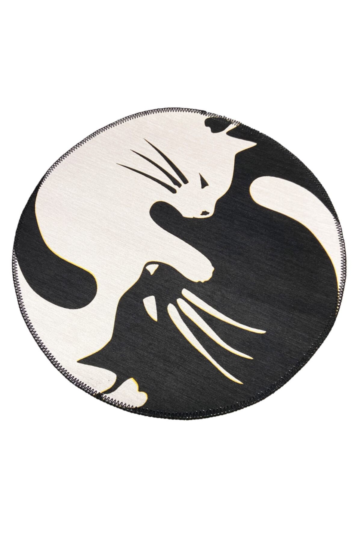 Mira 826 Kedi Desenli Dekoratif Yıkanabilir Halı