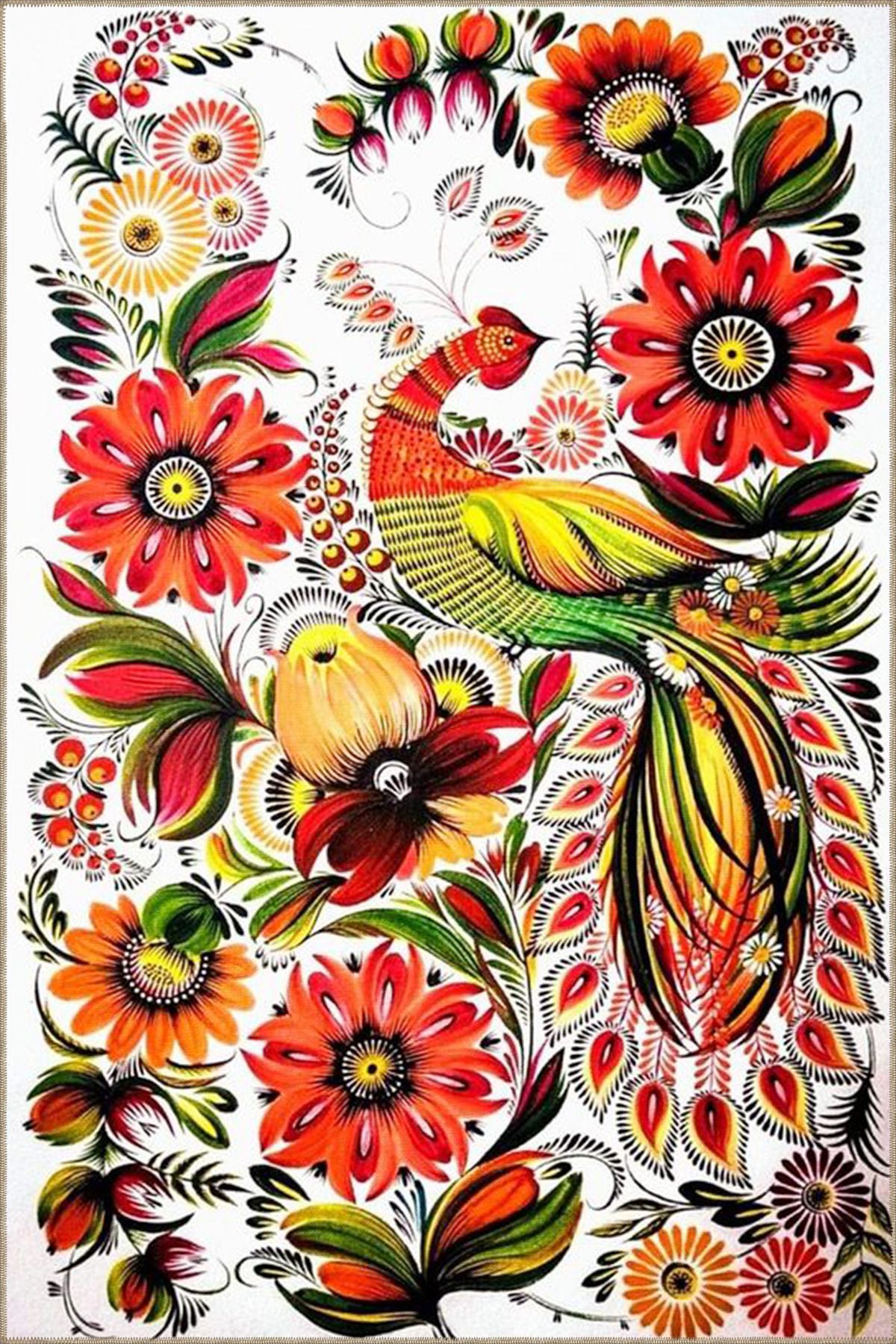 Turuncu ve Karışık Renkli Çiçekli Dokuma ve Dekoratif Halı miravip161