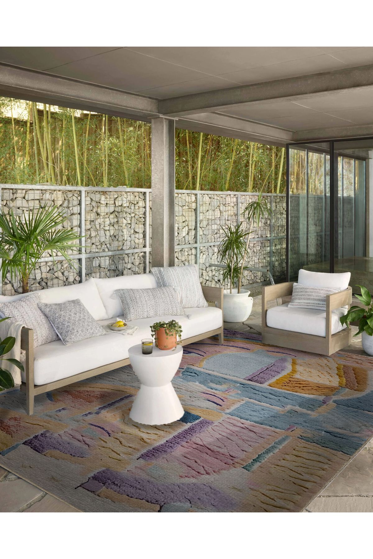 Shape Koleksiyonu Pastel Çok Renkli  Pembe Yüz Detaylı Dokuma Taban Modern Dekoratif Halı 41