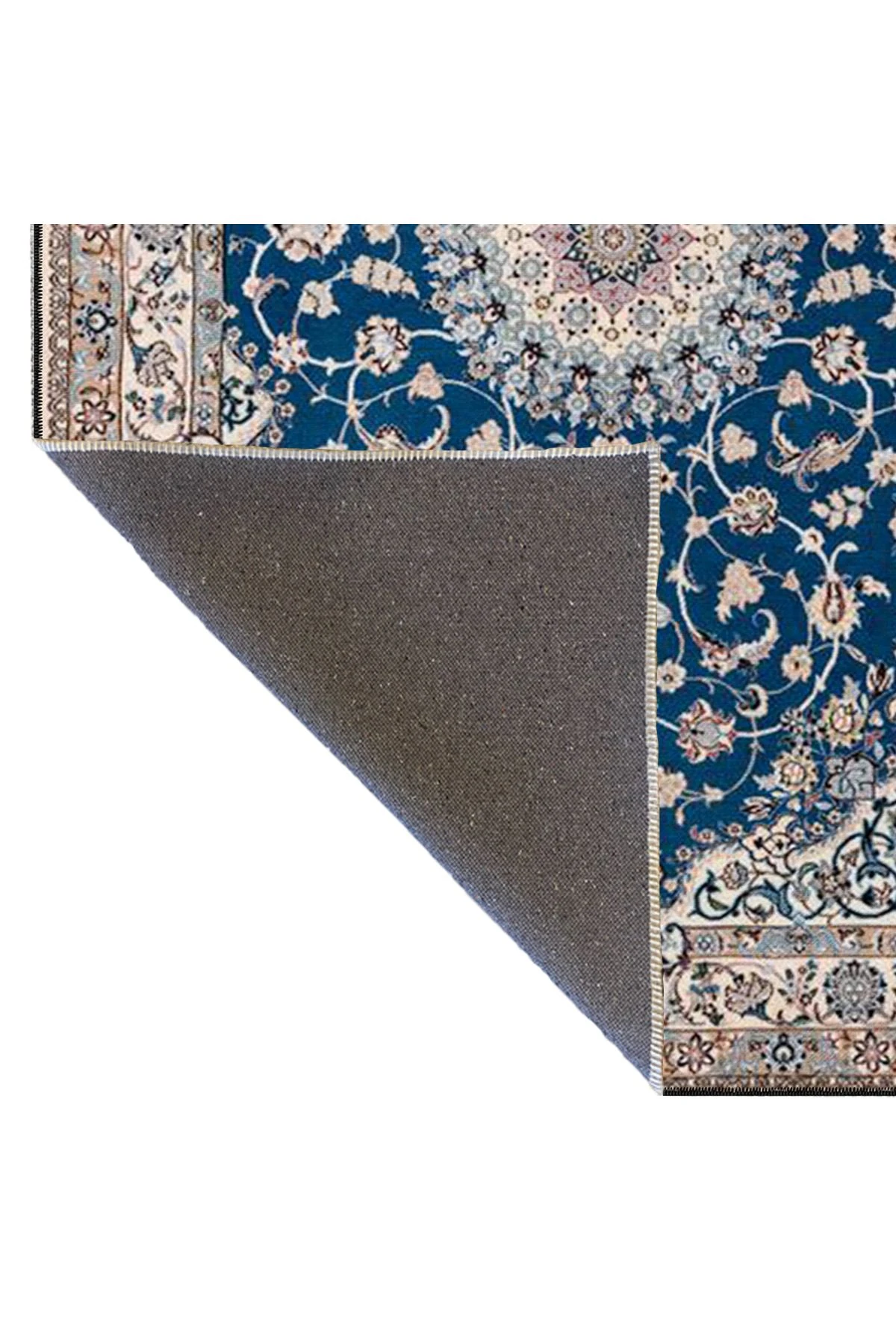 Mavi Gri Renkli Geometrik Geleneksel Düğümlü Modern Desenli Dokuma Taban ve Dekoratif Halı miravip87