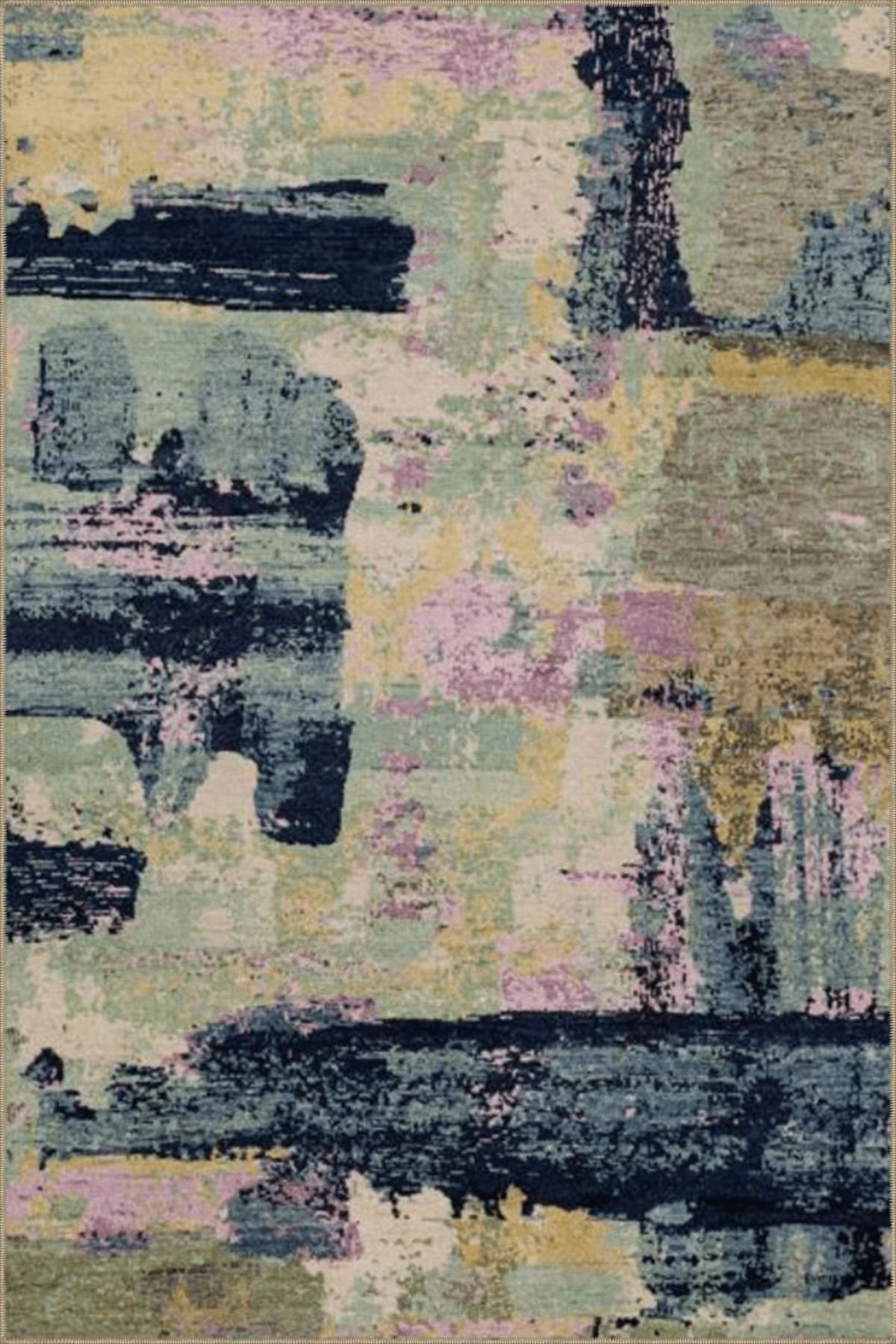 Açık Ton Çok Renkli Soyut Desenli Kreatif Modern Dekoratif Halı 4608