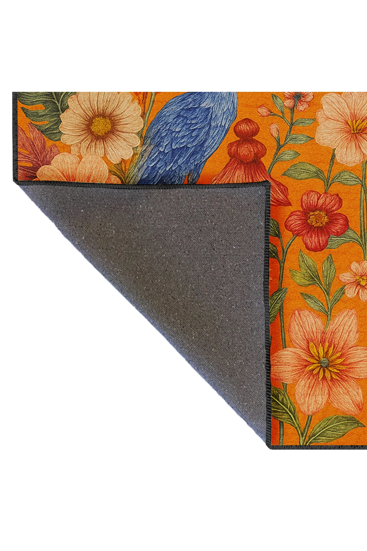 MOSSO Çiçek Motifli Desen Dokuma Taban Vintage Dekoratif Halımosso923