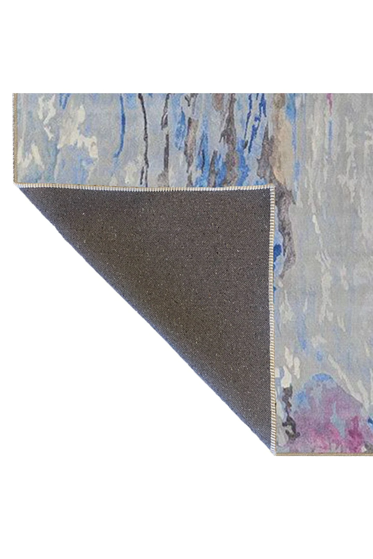 Pembe Mavi Temalı Soyut Mermer Desenli Kreatif Modern Dekoratif Halı 3984