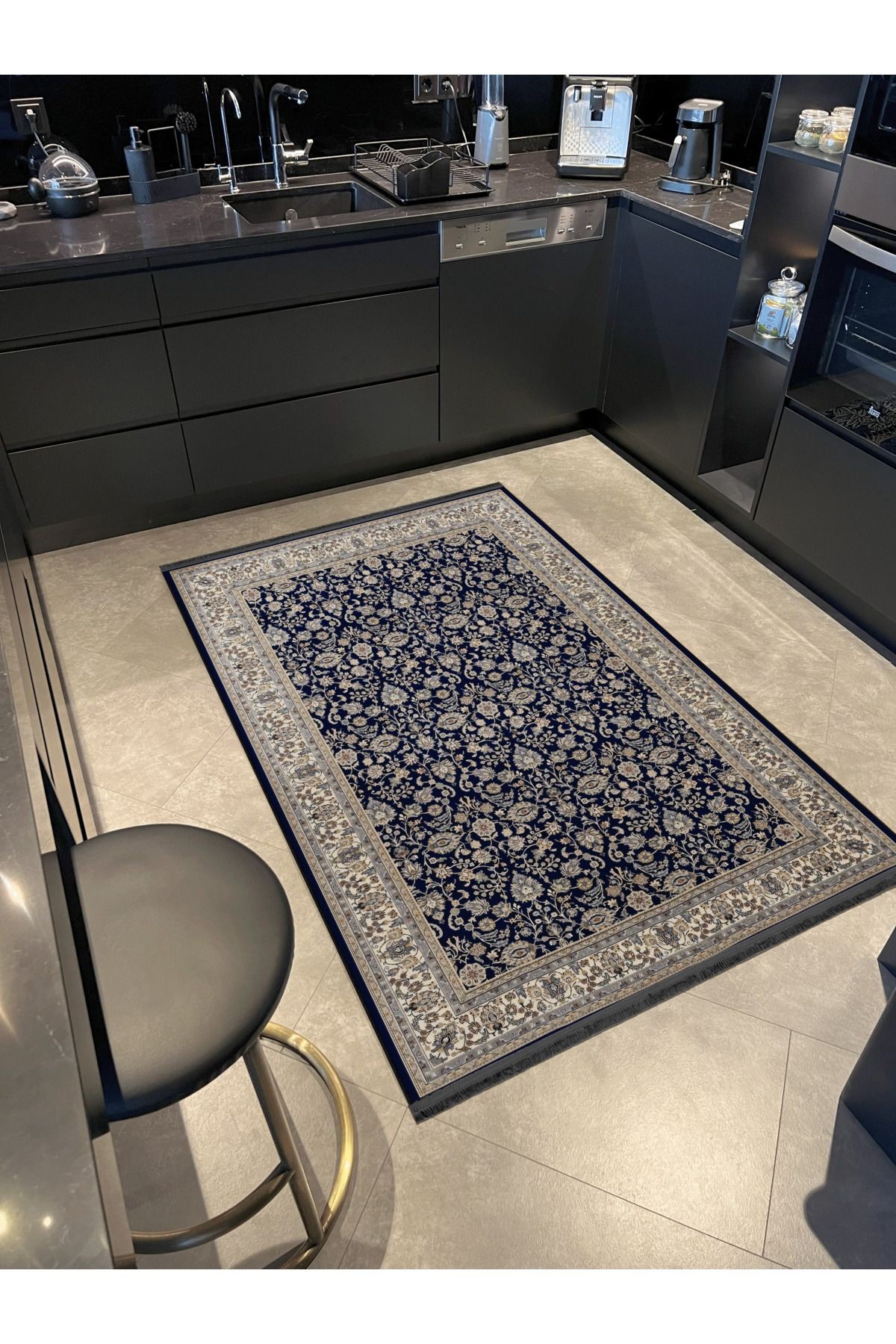 Çok Renkli Etnik Motif ve Çiçek Desenli Kreatif Vintage Dekoratif Halı 2534