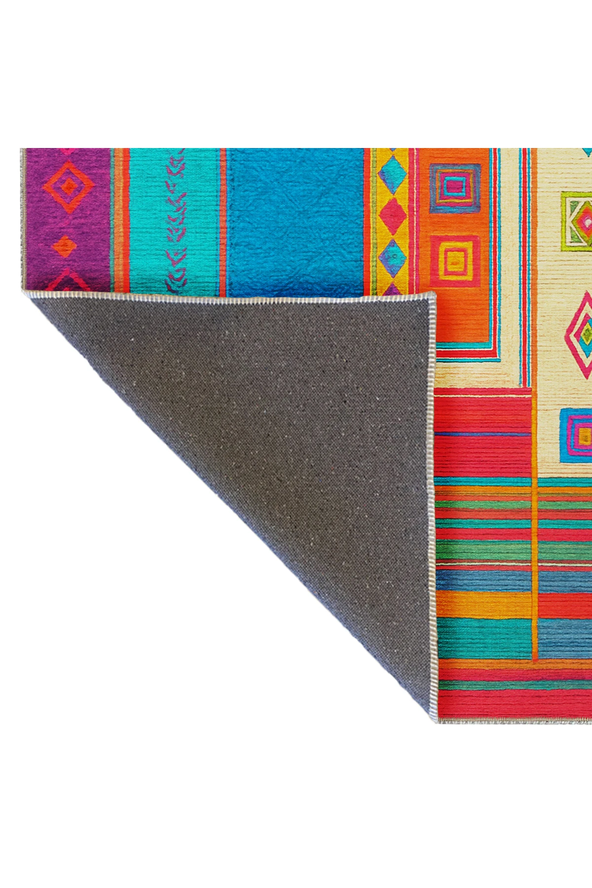 MOSSO Çok Renkli Gökkuşağı Temalı Desenli Modern Dekoratif Halı mosso421