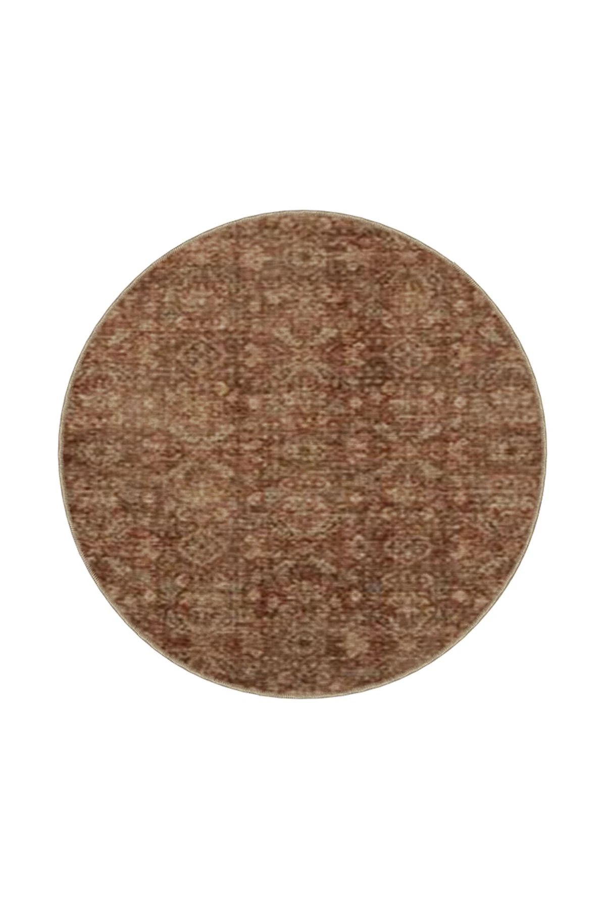 Kahverengi Geometrik Desenli Yıkanabilir Dokuma Taban Halı miravip8083