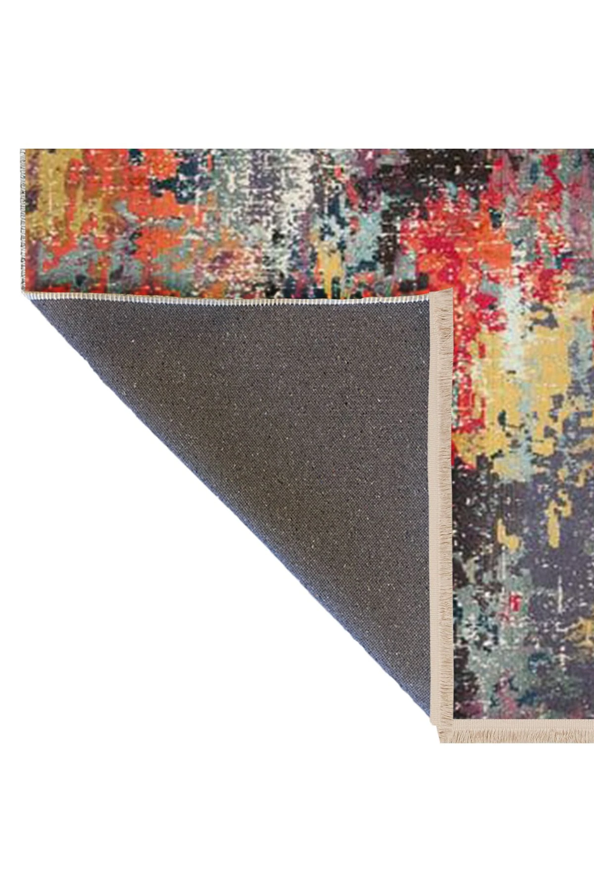 Lina Koleksiyonu Çok Renkli Soyut Desenli Dokuma Taban Dekoratif Halı lina34