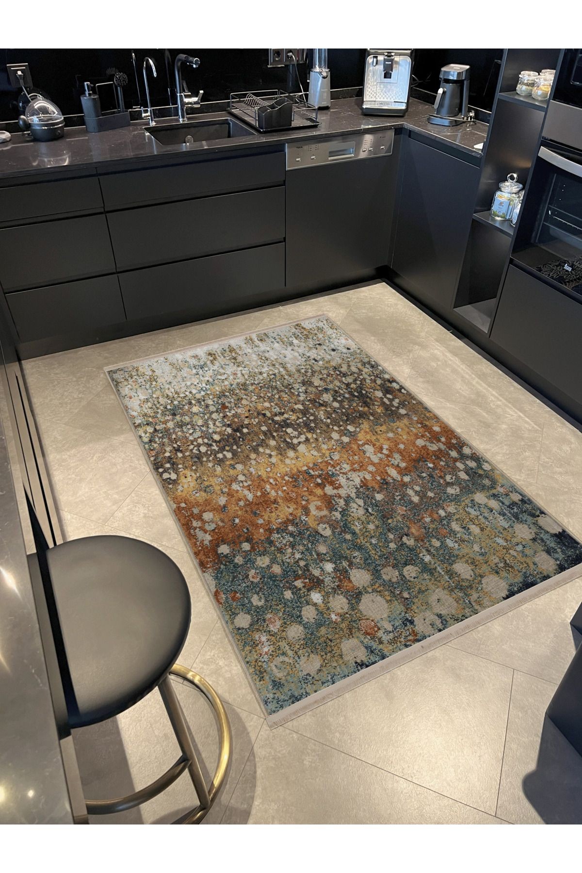 Çok Renkli Soyut Desenli Kreatif Modern Dekoratif Halı 2874