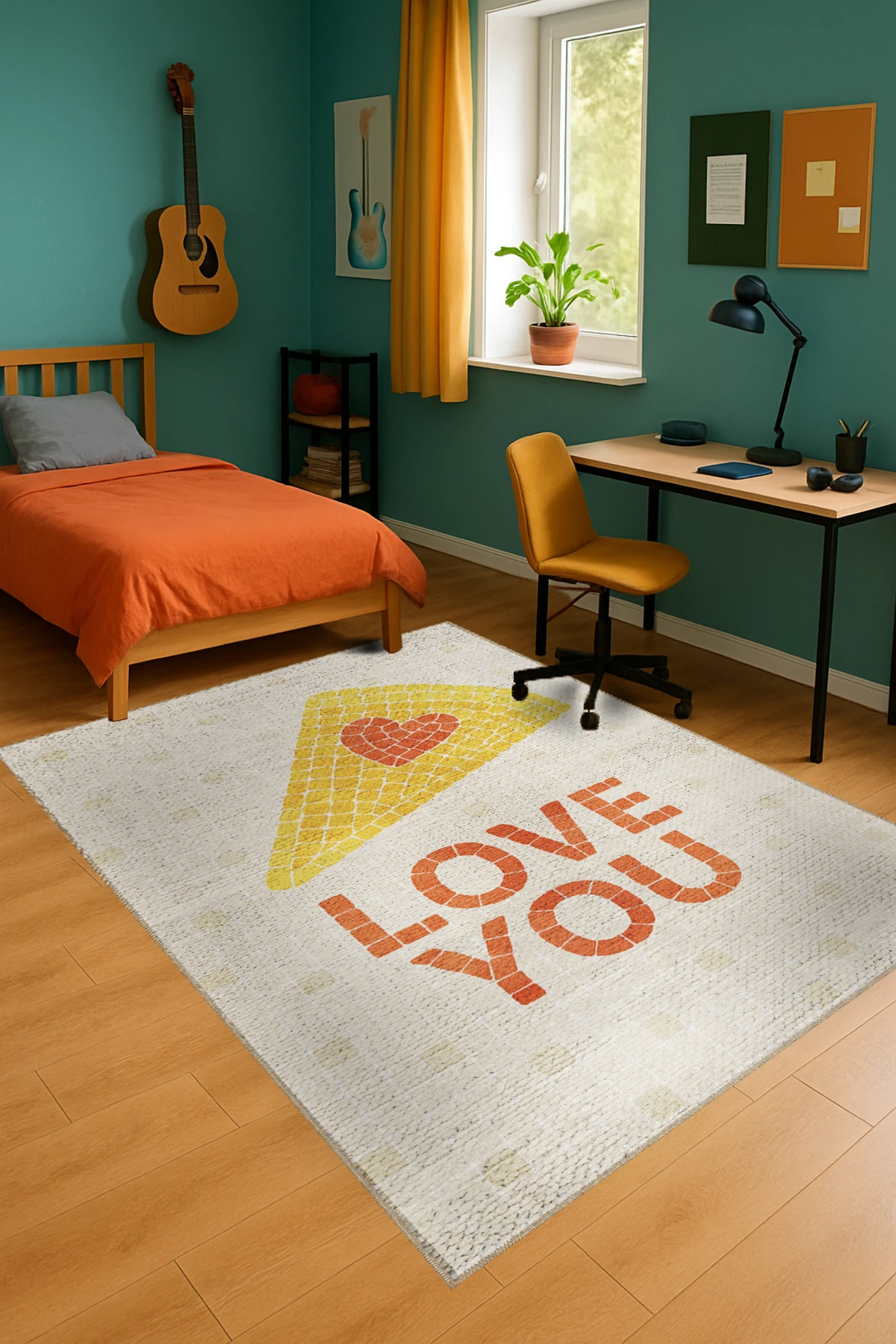 MOSSO DİSCO Yazılı Desen Dokuma Taban Vintage Dekoratif Halımosso985