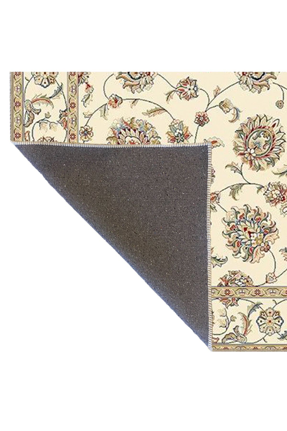 Bej Temalı Motifli Floral Etnik Çiçek Desenli Vintage Dekoratif Halı 3973