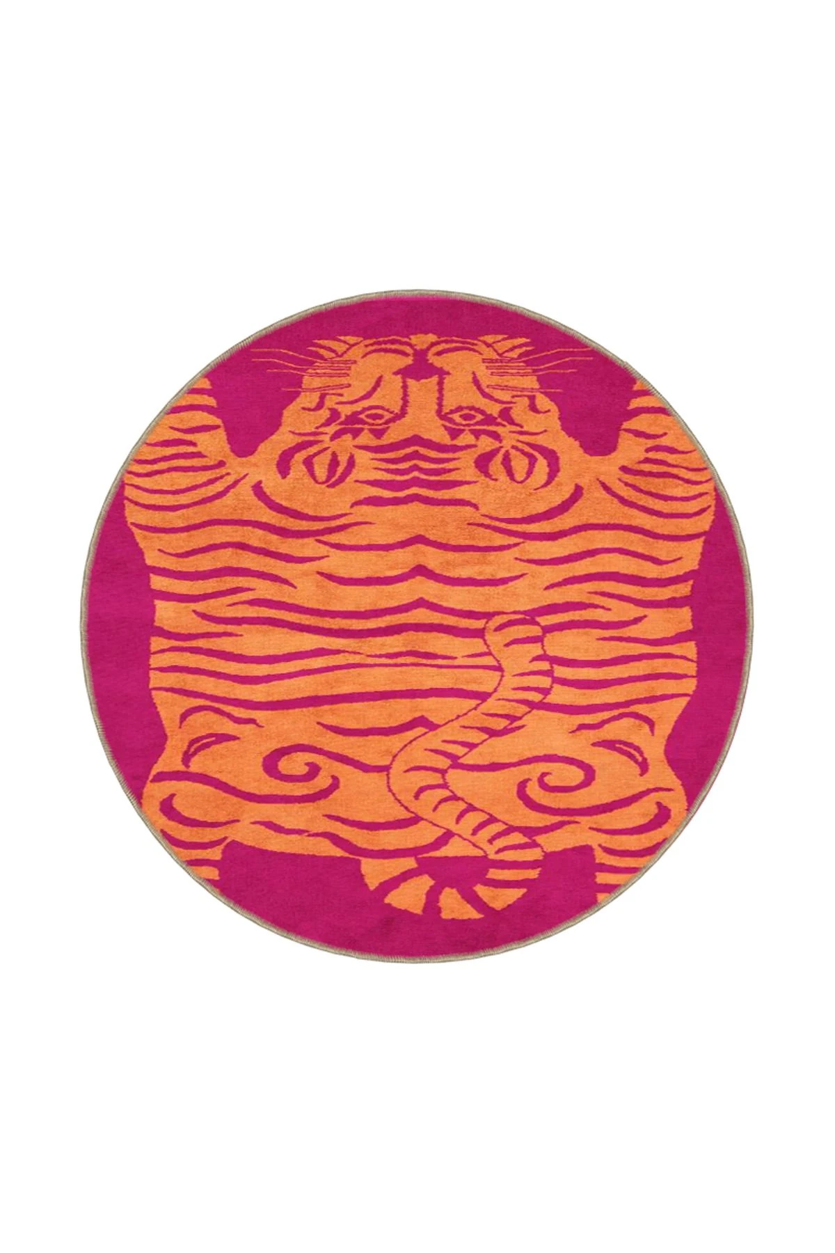 Pembe Tonlarında Kaplan Desenli Dokuma Taban Halı miravip540