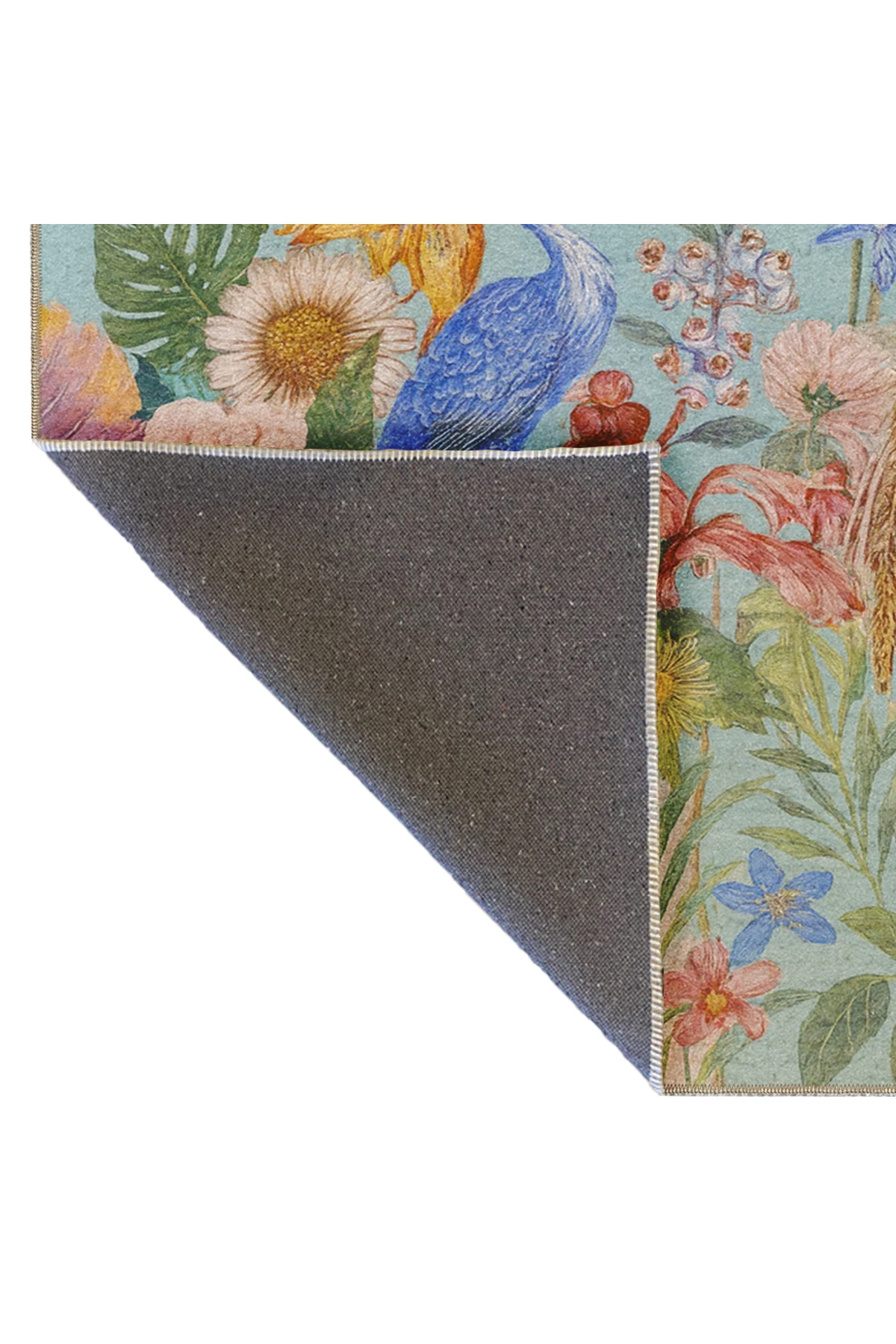 MOSSO Çiçek Motifli Desen Dokuma Taban Vintage Dekoratif Halımosso921