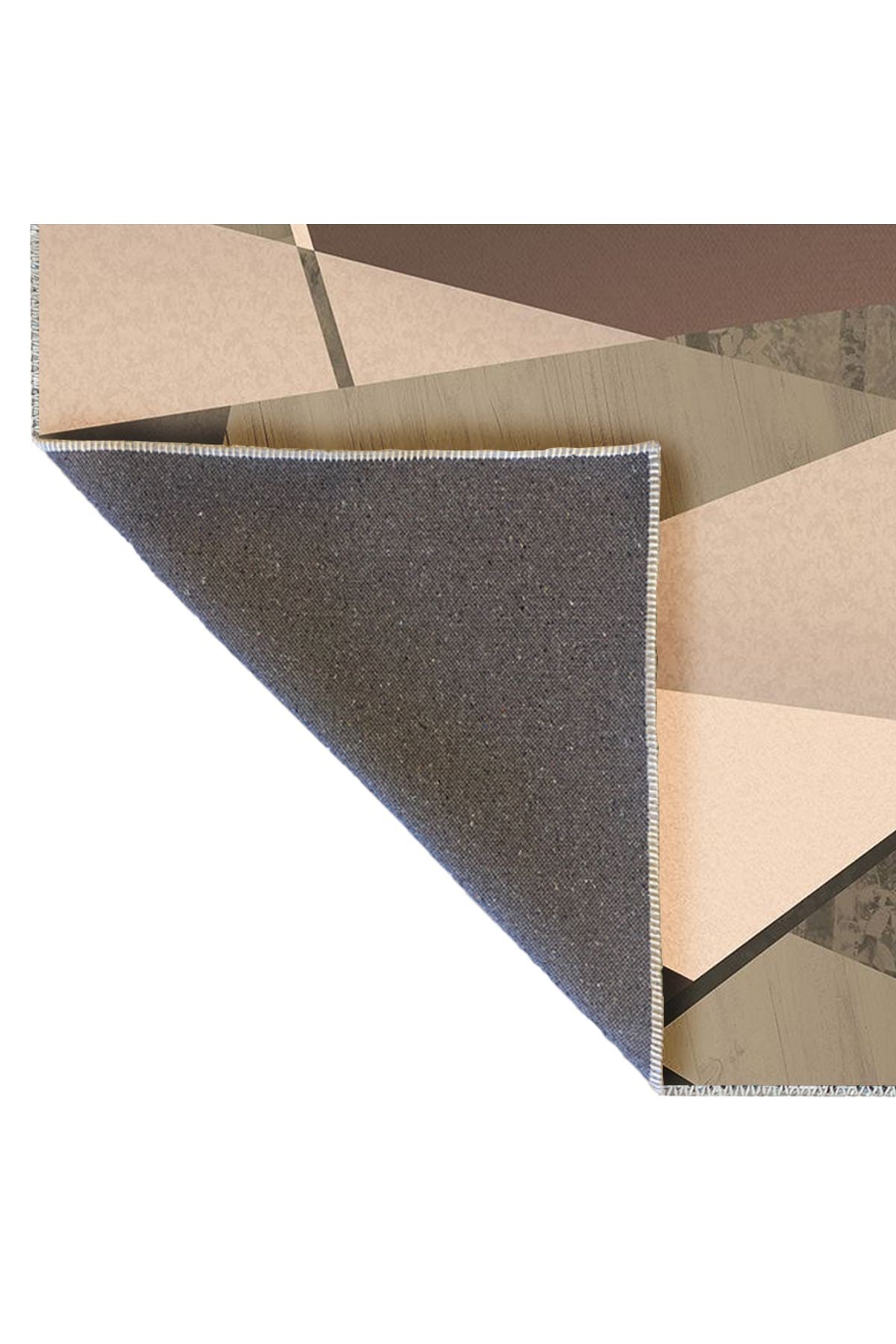 Ametist Serisi Bej Temalı Geometrik Şekiller Desenli Dokuma Taban Modern Dekoratif Halı ametist74