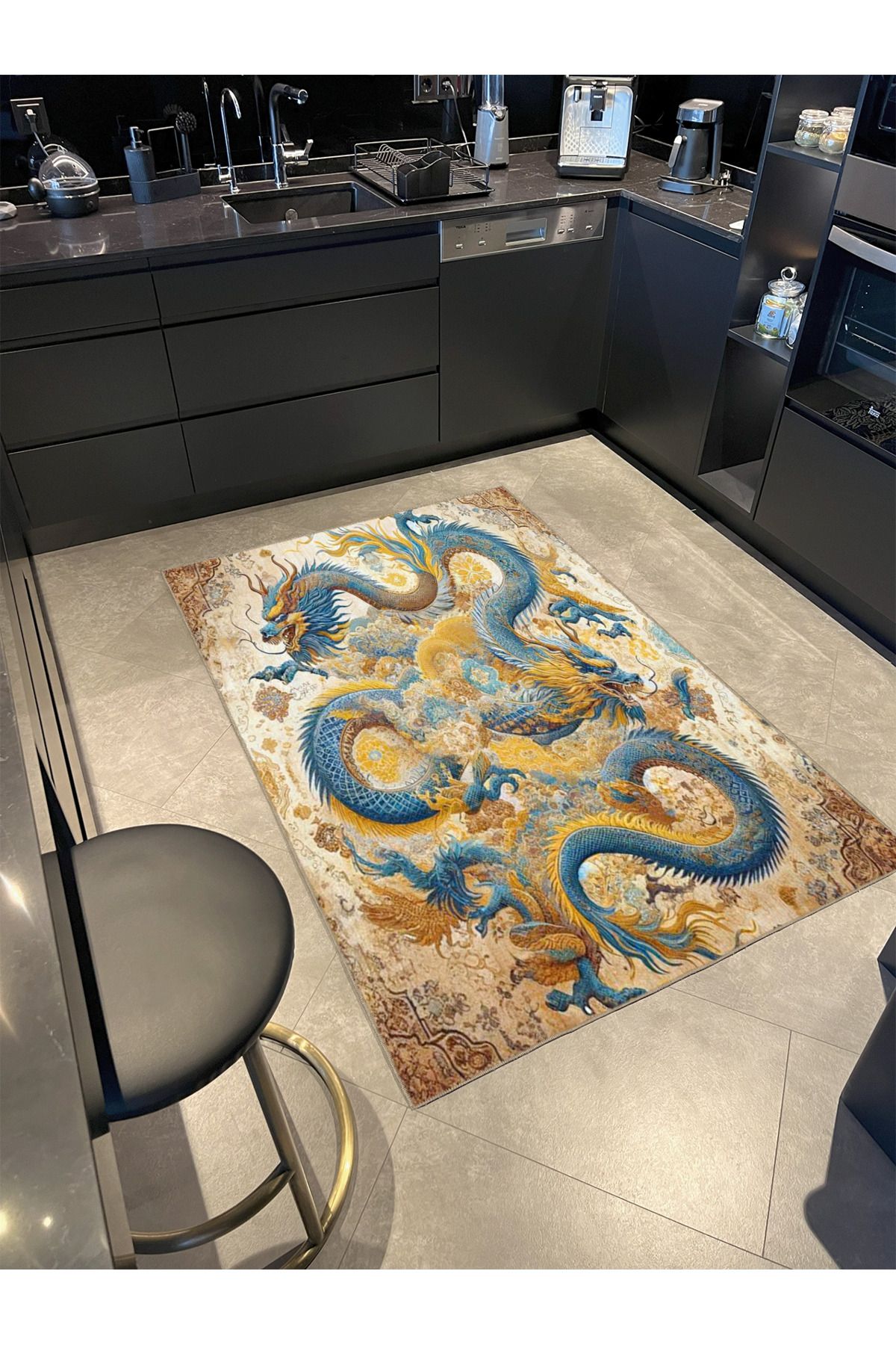 Sarı Tonlarda Renkli Dokuma Taban miravip660