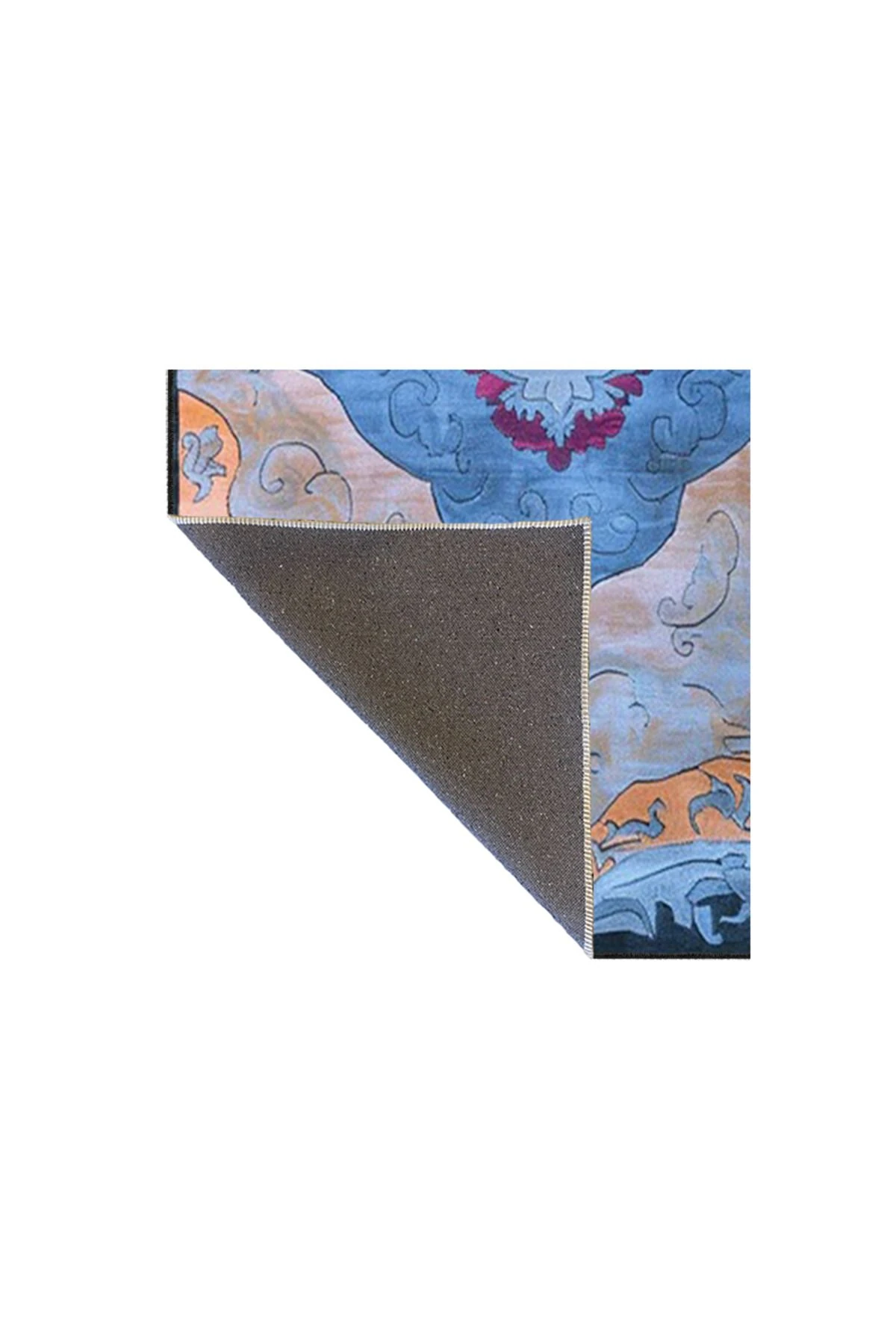 Paris Koleksiyonu Mavi Temalı Geleneksel Motif Desenli Vintage Dekoratif Halı 120