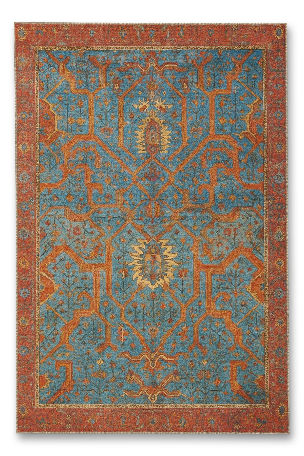 MOSSO Geleneksel Motifli Desen Dokuma Taban Vintage Dekoratif Halı mosso883