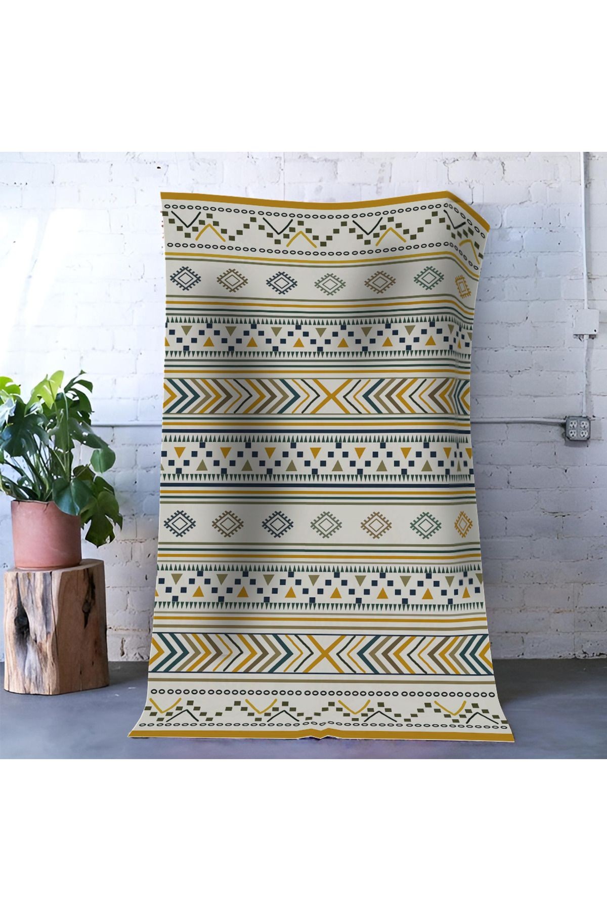 Mira Çok Renkli Geometrik Desenli Modern Dekoratif Halı Mira 1560
