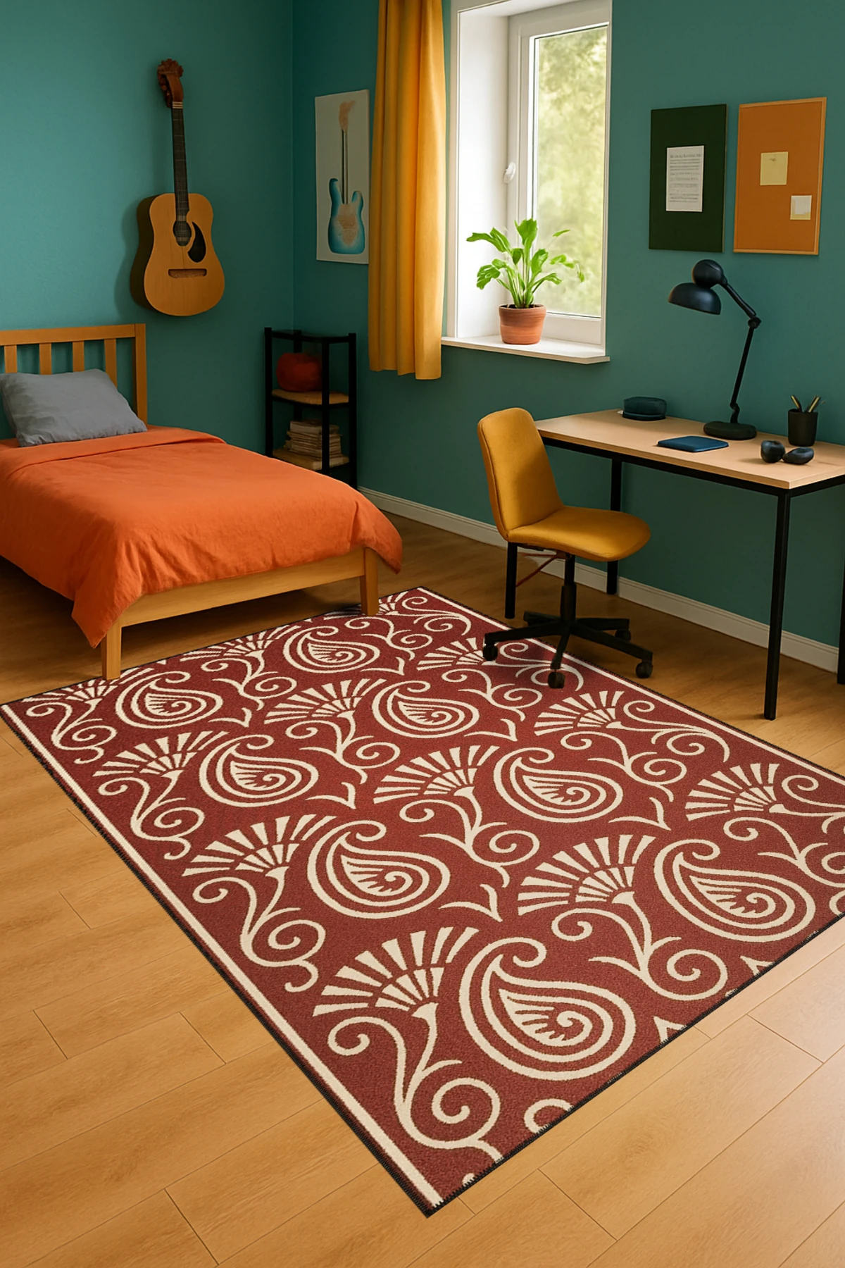 MOSSO Geleneksel Motifli Desen Dokuma Taban Vintage Dekoratif Halı mosso871