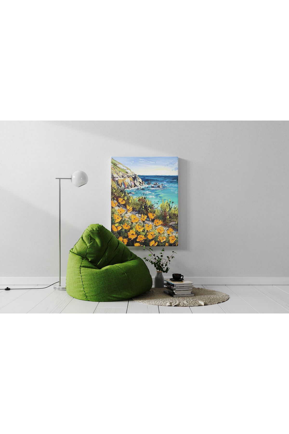 Kanvas Tablo Uçurum Bitki Manzaralı Desenli Modern Tablo