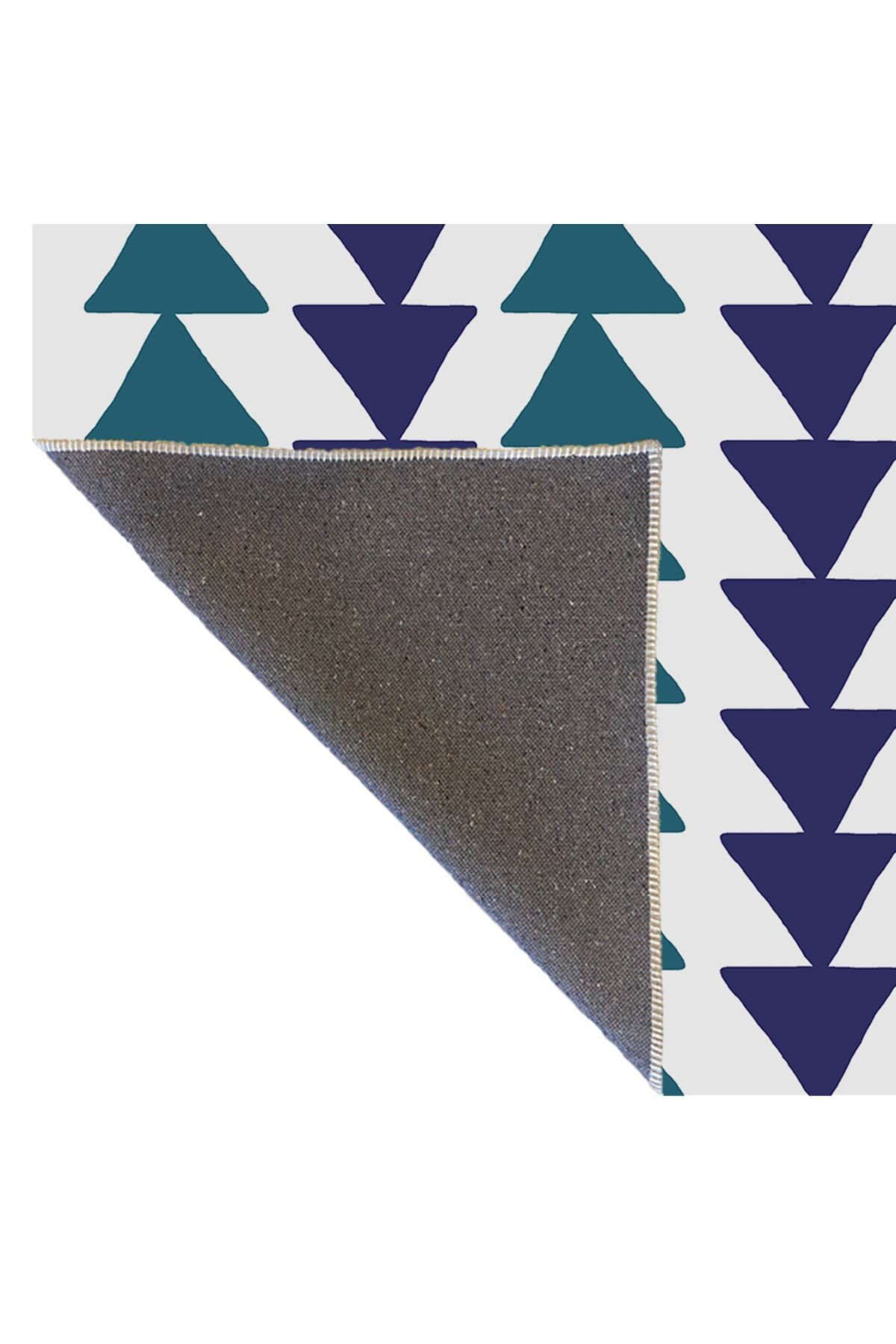 Yeşil Mor Temalı Dikey Şerit Geometrik Desenli Modern Dekoratif Halı 1640