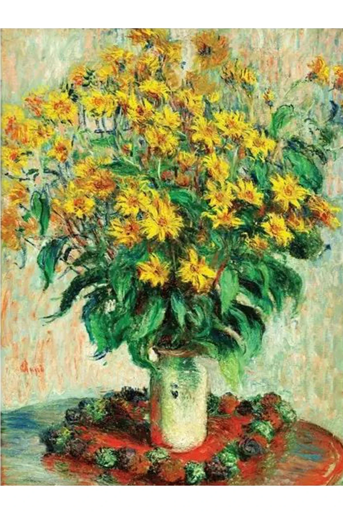 Yılmaz Koleksiyonu Sarı Temalı Öküzgözü Çiçeği ve Yapraklar Desenli Kreatif Modern Dekoratif Halı 02