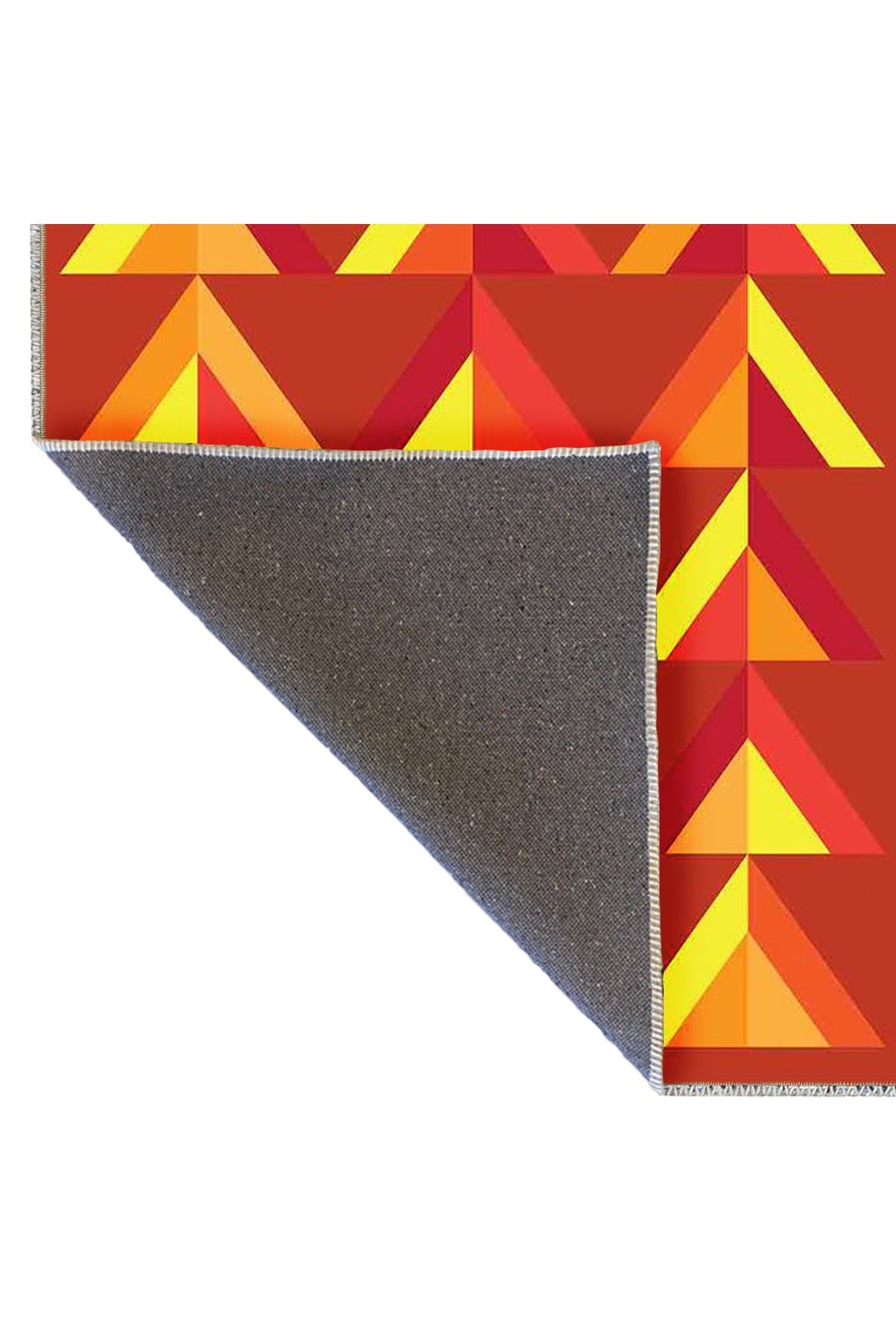 Ametist Serisi Turuncu Tonlarda Geometrik Desenli Dokuma Taban Modern Dekoratif Halı ametist18