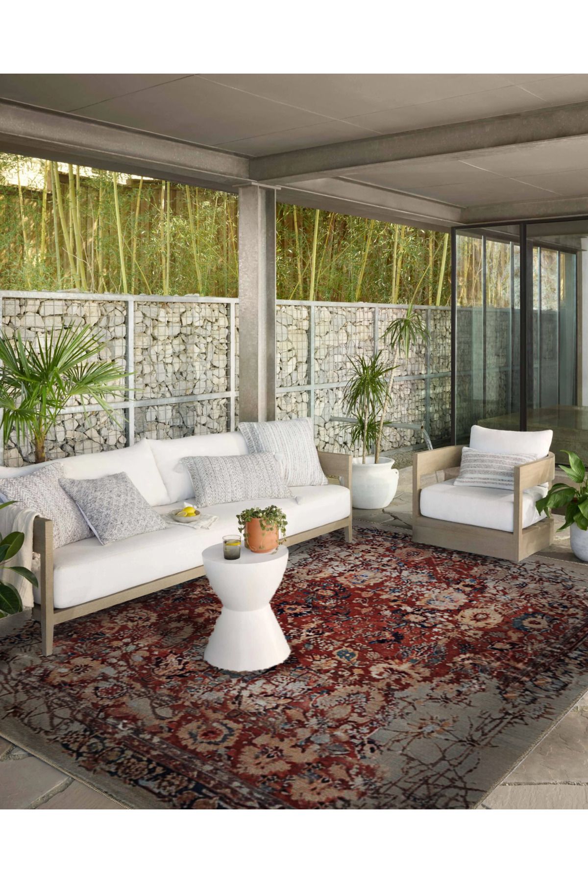 Bordo Bej Temalı Soyut Geleneksel Motif Desenli Vintage Dekoratif Halı 5125