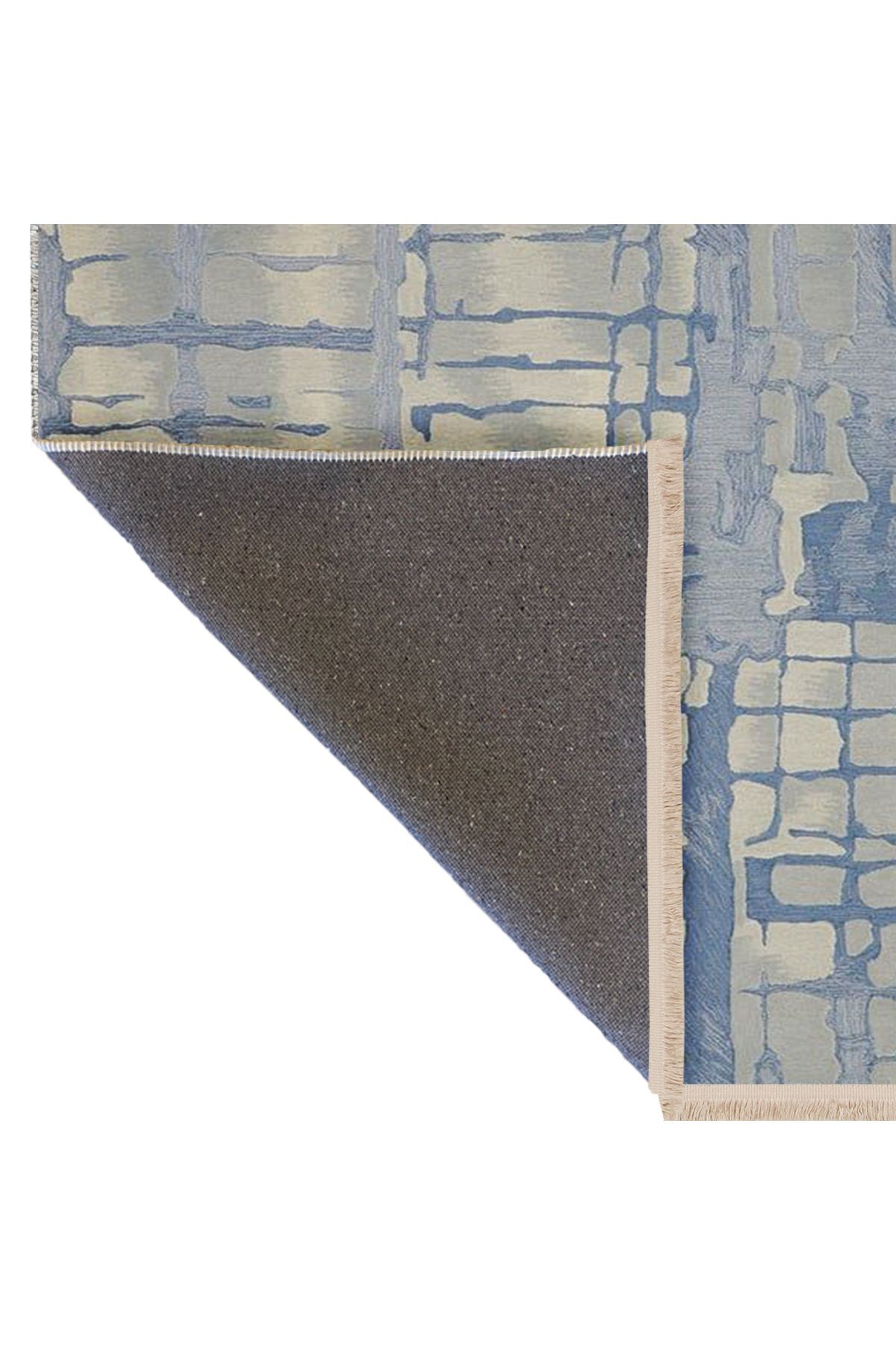 Güney Koleksiyonu Mavi Gri Temalı Soyut Abstract Desenli Kreatif Modern Dekoratif Halı 15
