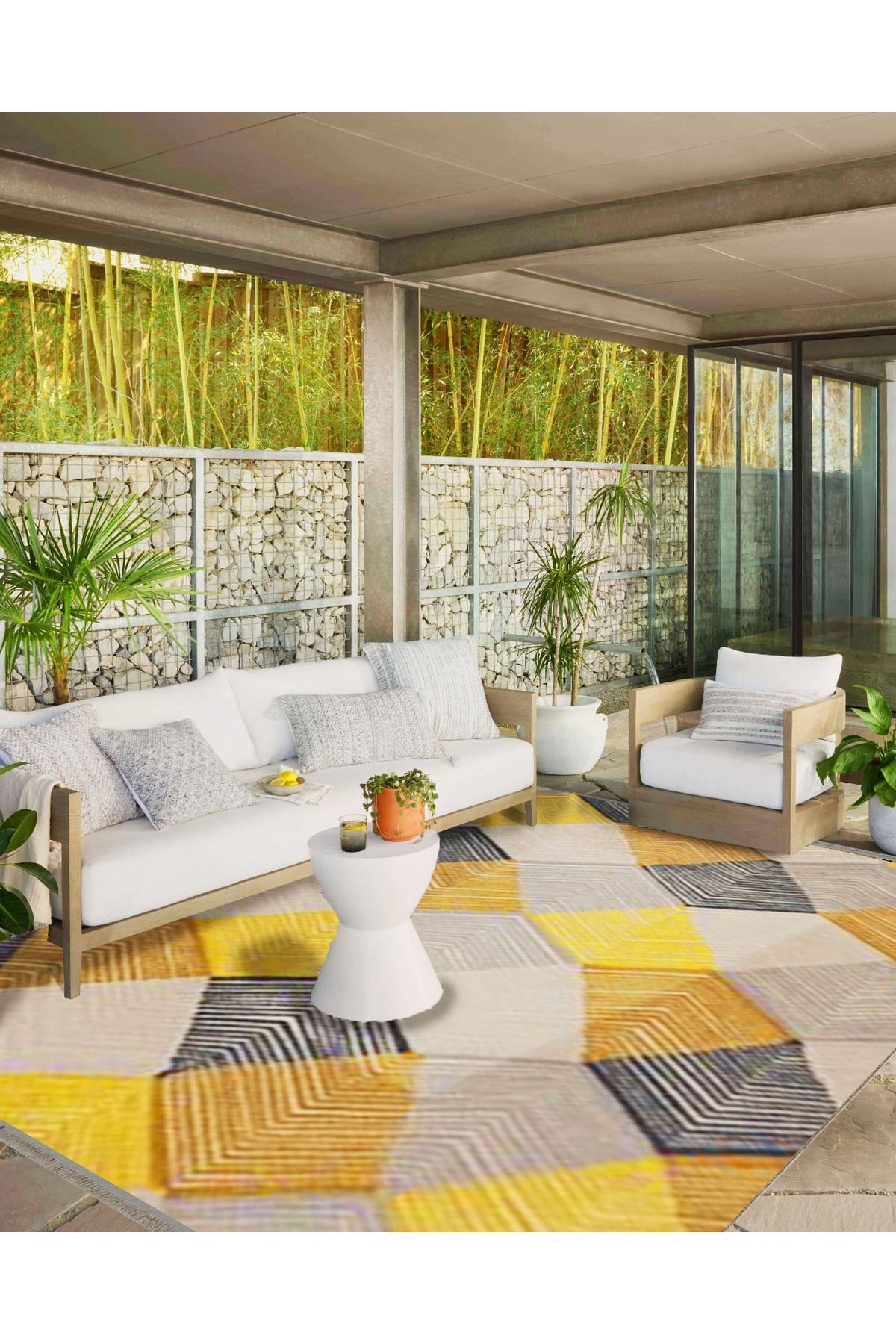 İnci Koleksiyonu Çok Renkli Geometrik Desenli Dokuma Taban Modern Dekoratif Halı inci35