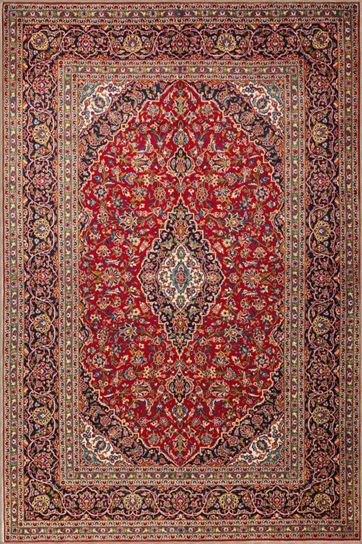 Geleneksel Açık Kırmızı Renkli Desenli Modern Dekoratif Halı 4472