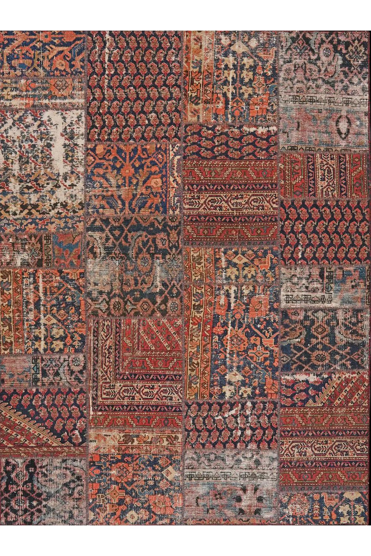 Kuzey Koleksiyonu Eskitme Görünümlü Etnik Desenli Dokuma Taban Dekoratif Halı kuzey42