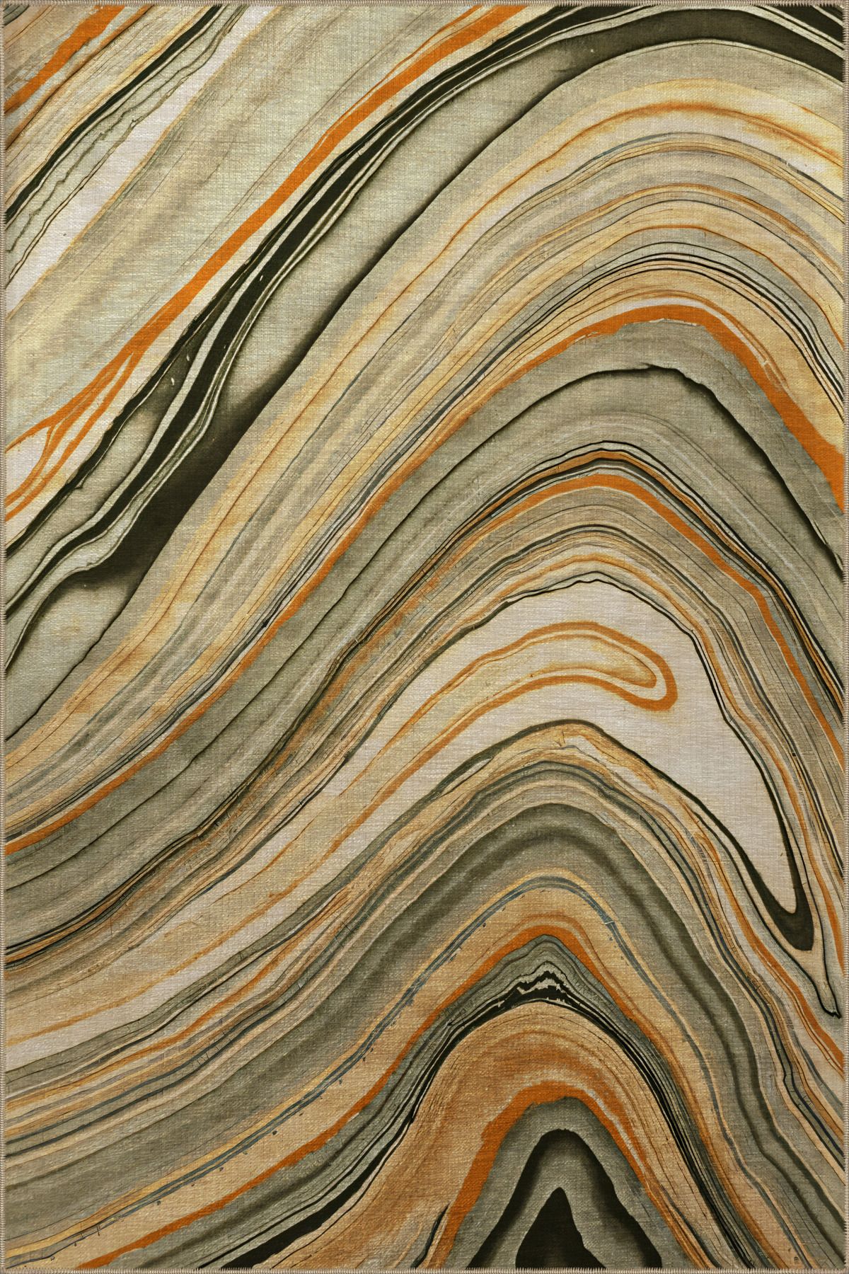 Çok Renkli Dalgalı Soyut Desenli Modern Dekoratif Halı 2357