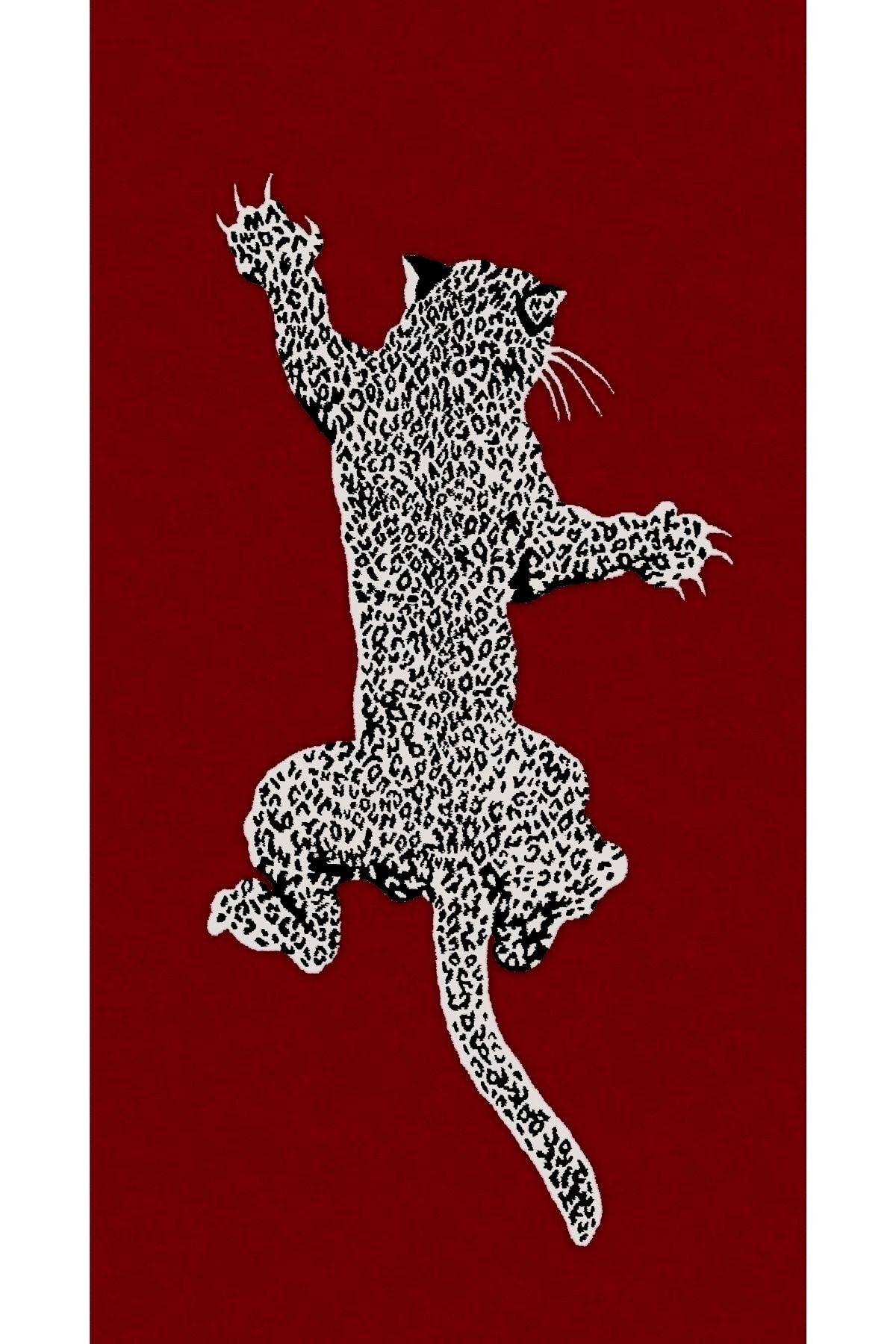 Kanvas Tablo Bordo Leopar 1066