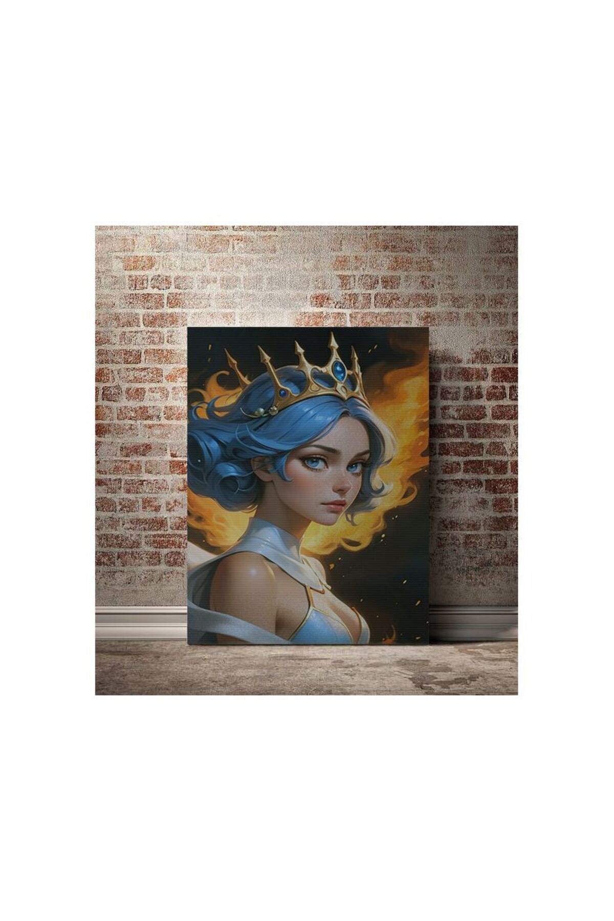 Kanvas Tablo Taçlı Kız Temalı Desenli Modern Tablo