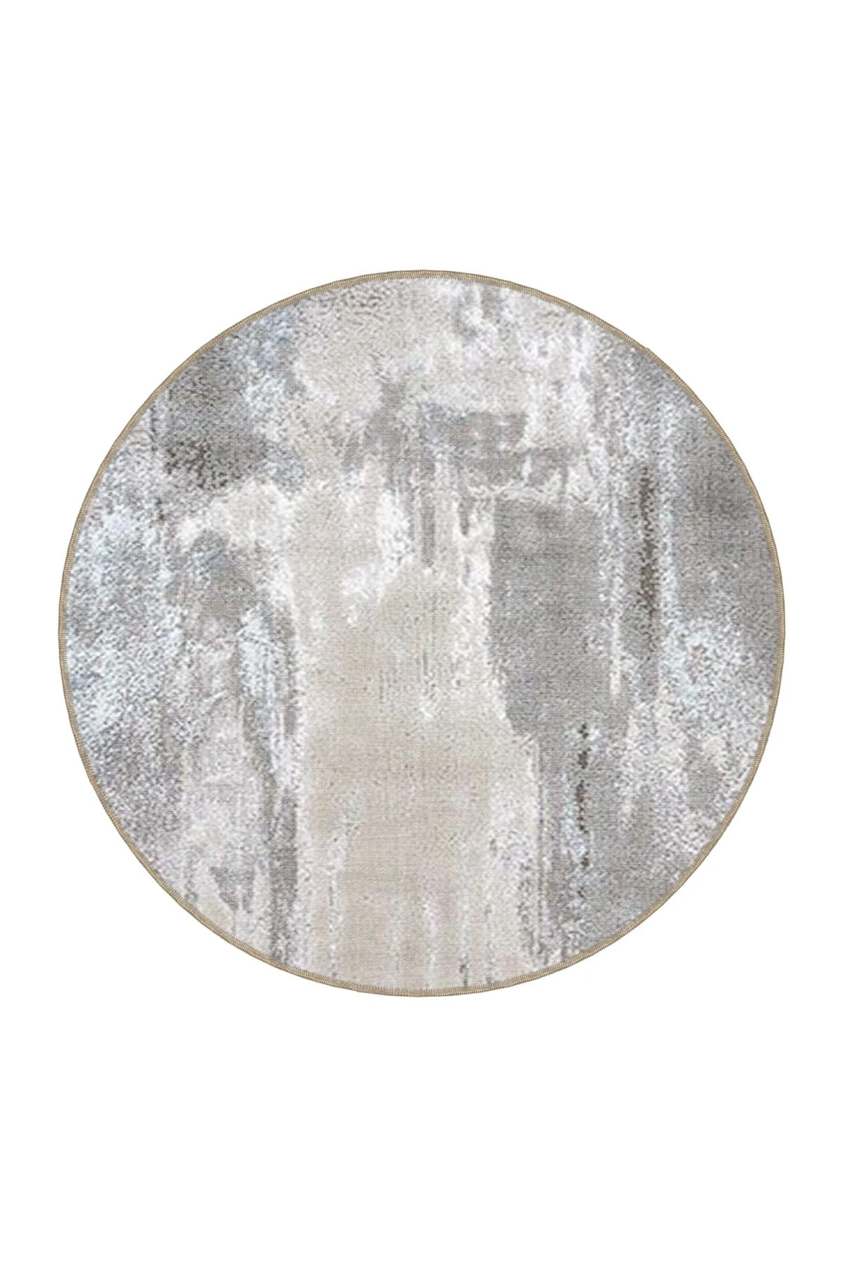 Gri Bej Temalı Abstract Soyut Desenli Kreatif Modern Dekoratif Halı 3921