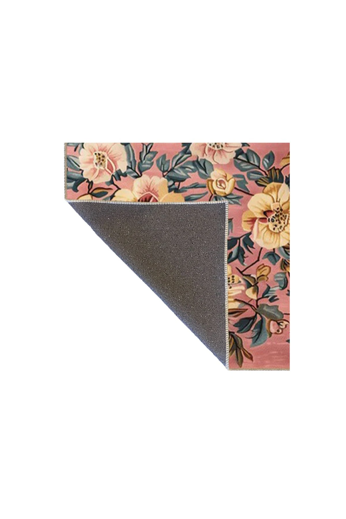 Paris Koleksiyonu Pembe Tema Karma Çiçek ve Gül Desenli Kreatif Modern Dekoratif Halı 111