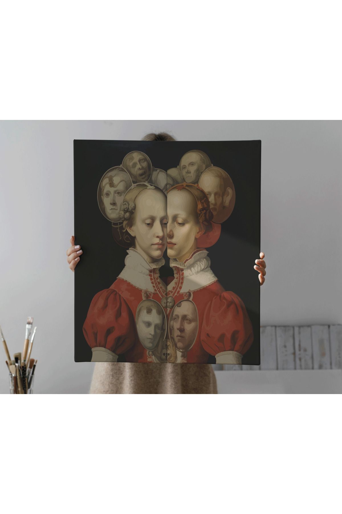 Kanvas Tablo Surreal Kadın Temalı