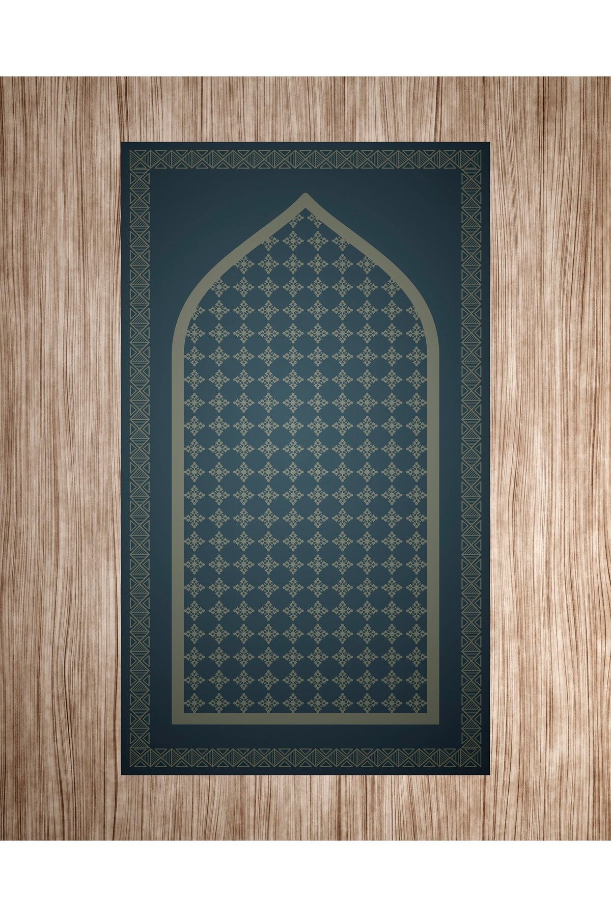 Kapalı Mavi Geometrik Seccade 70x120